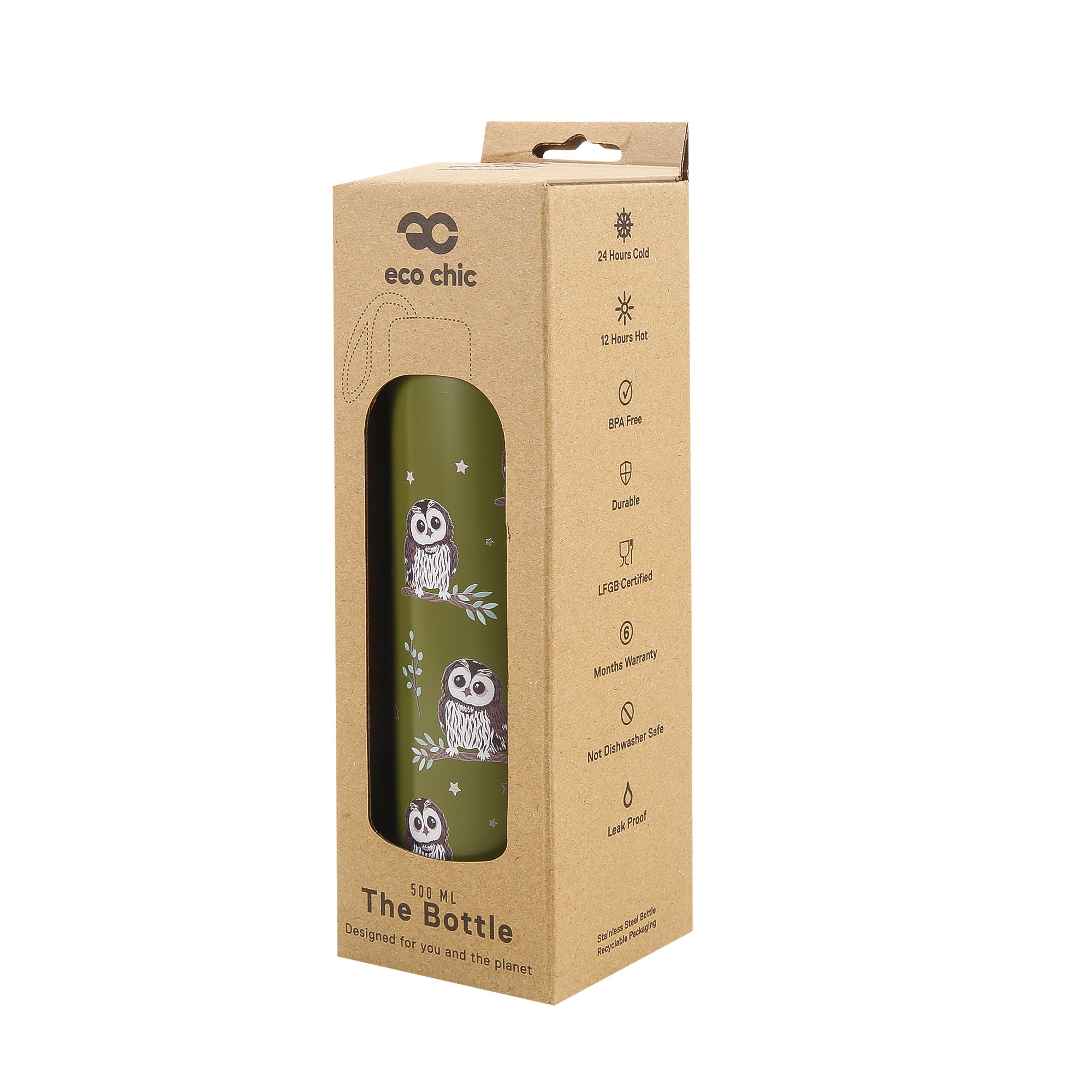 T105GN - Eco Chic Thermal Bottle Tawny Owl
