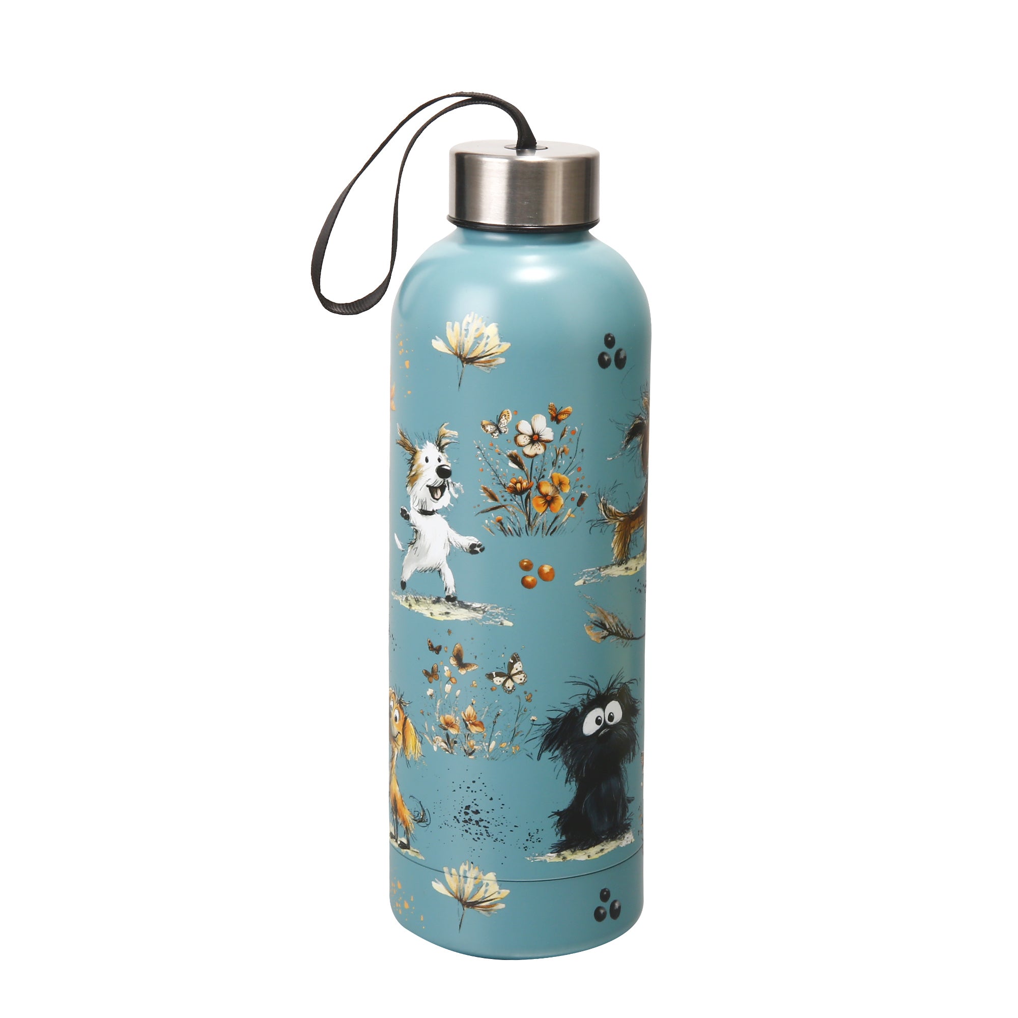 T118 - Eco Chic Thermal Bottle Whimsy Dogs Blue
