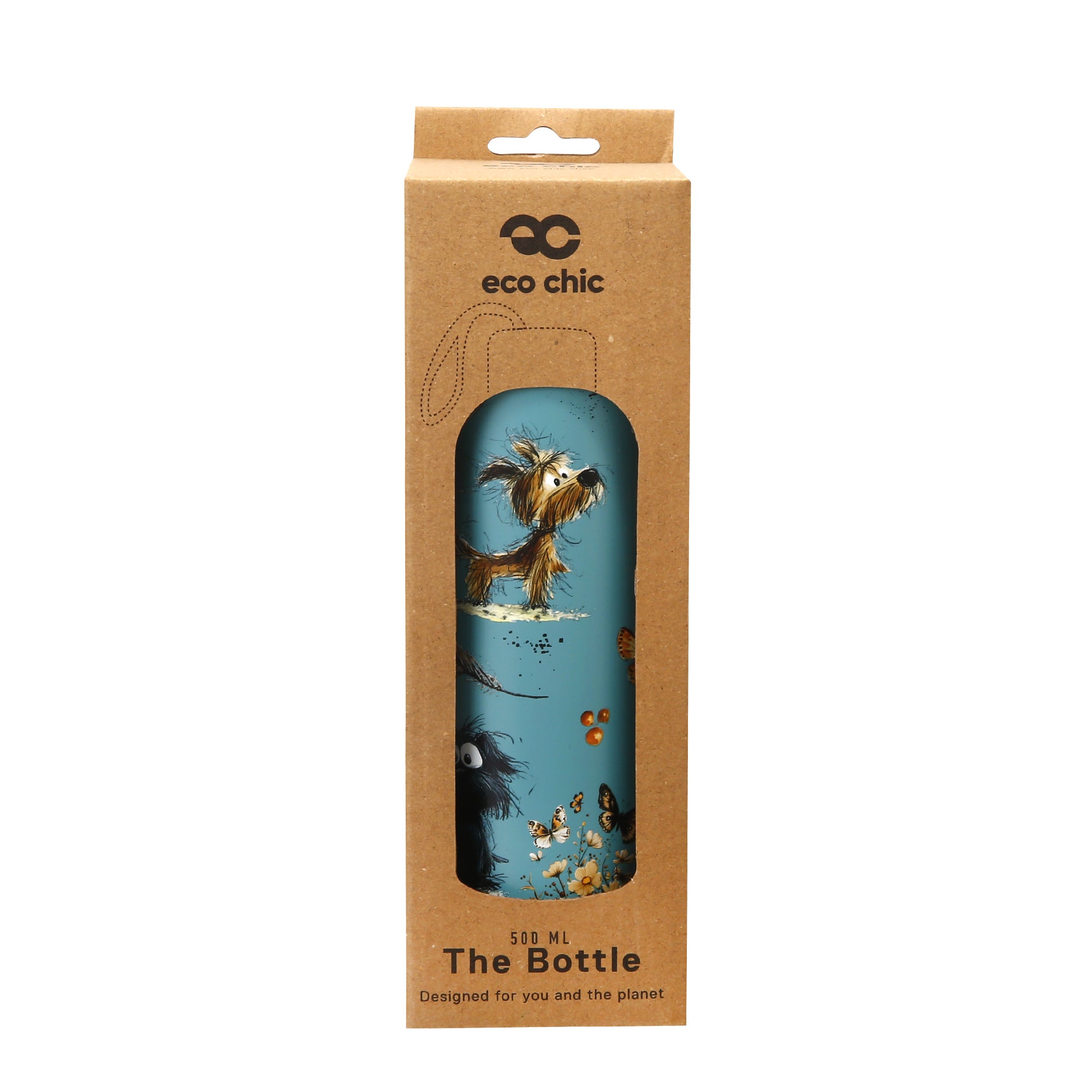 T118 - Eco Chic Thermal Bottle Whimsy Dogs Blue