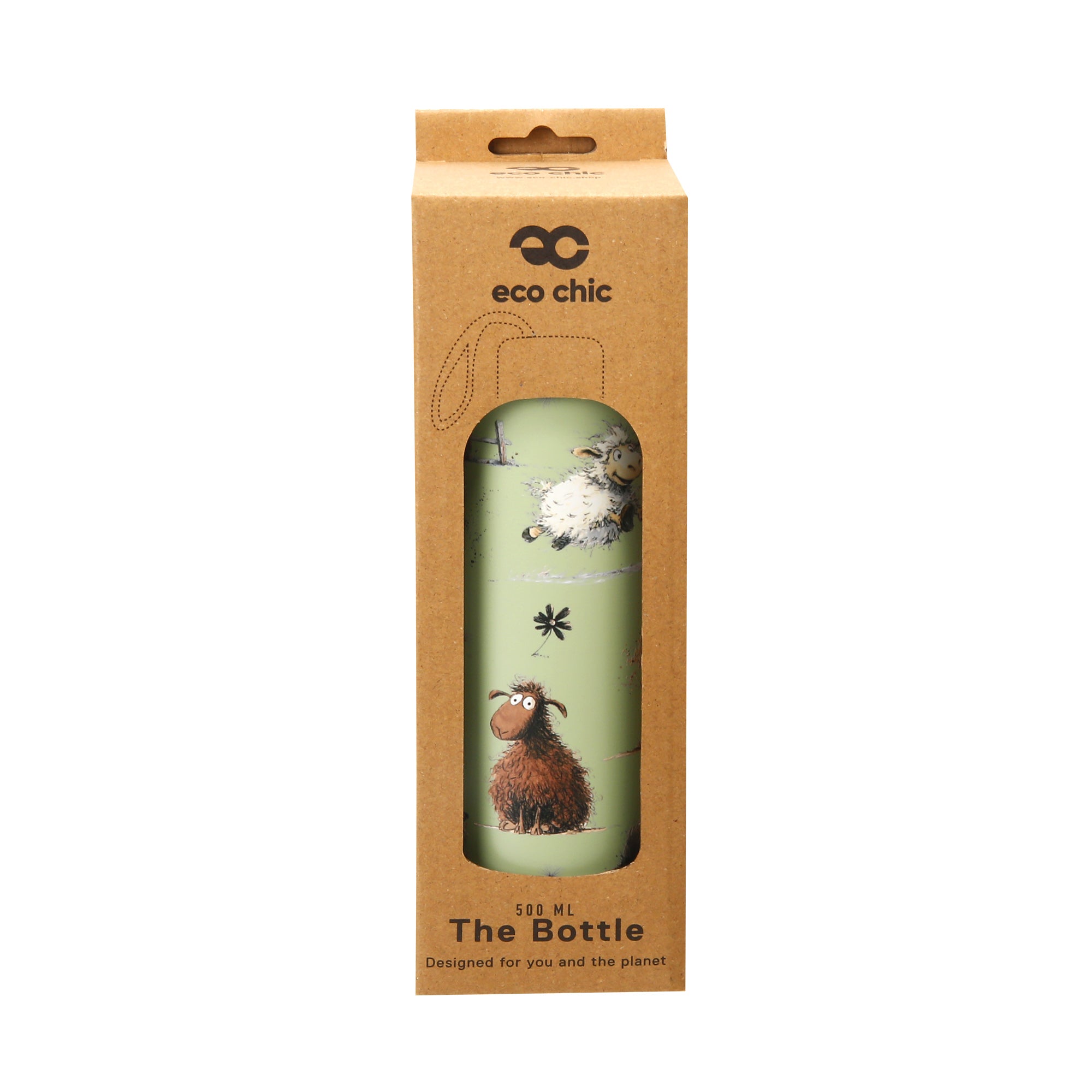 T119 - Eco Chic Thermal Bottle Whimsy Sheep Green