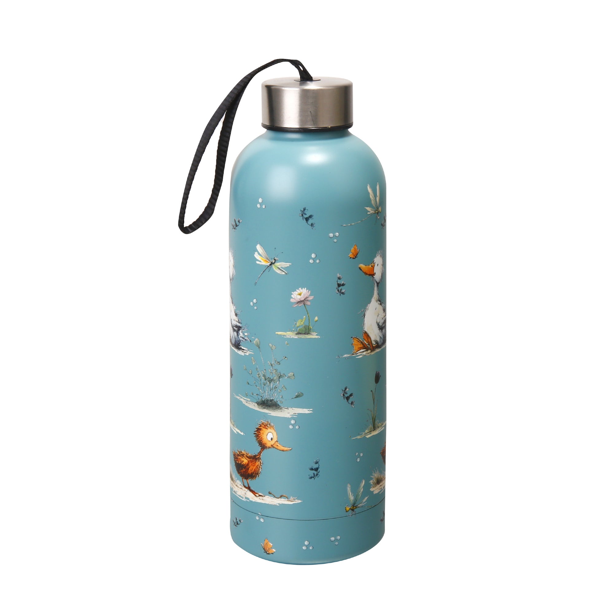 T120 - Eco Chic Thermal Bottle Whimsy Ducks Blue