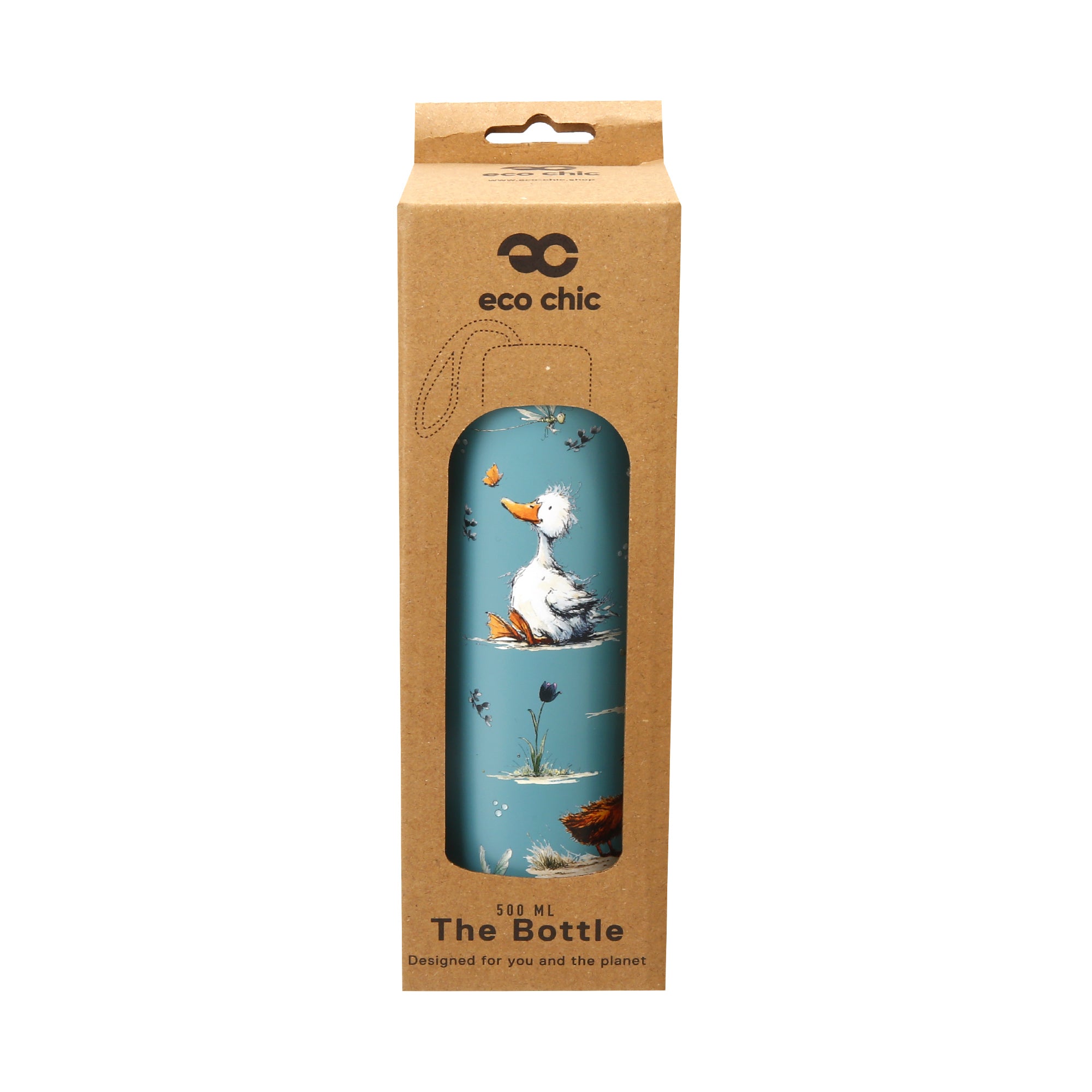T120 - Eco Chic Thermal Bottle Whimsy Ducks Blue