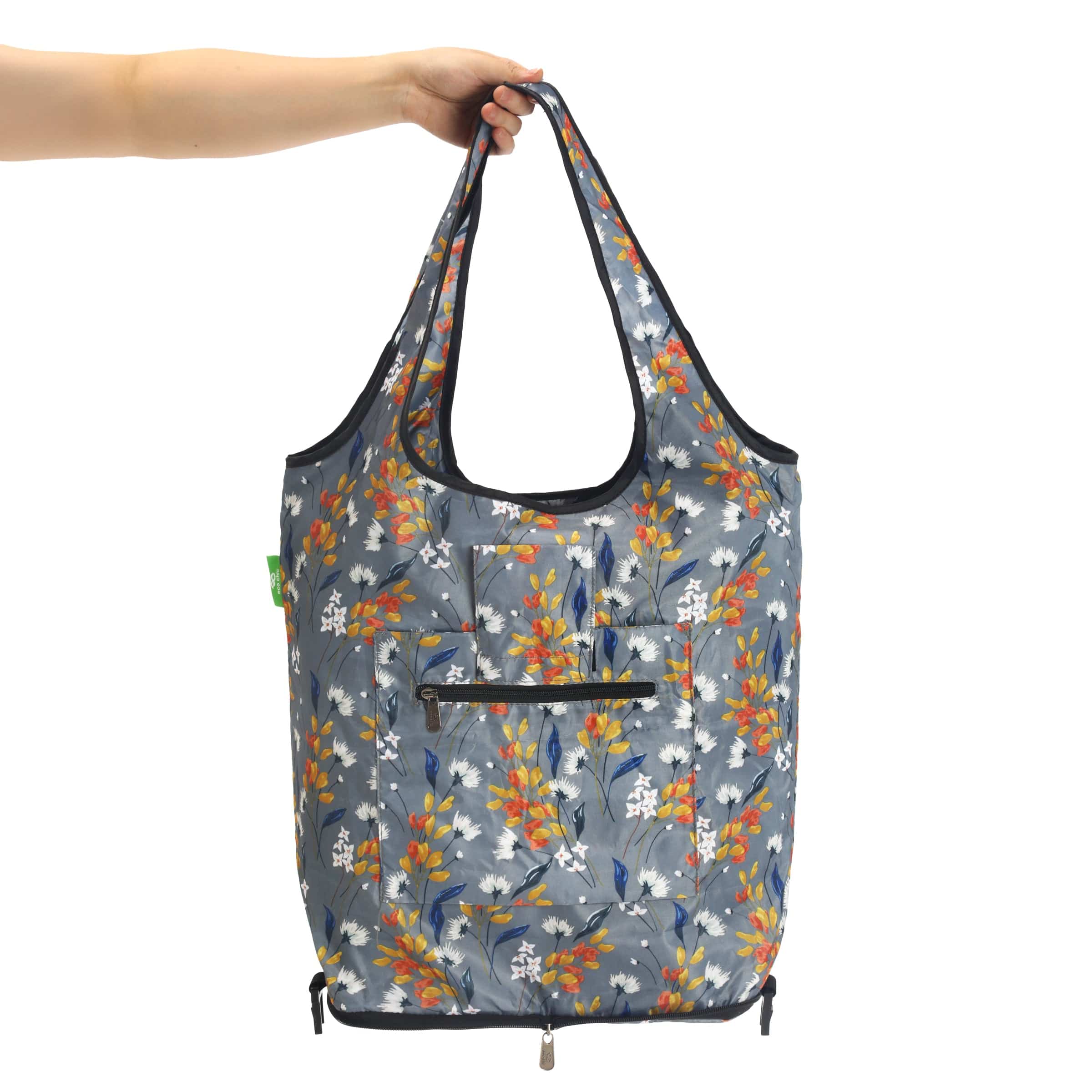 Eco Chic Retail Ltd Eco Chic Collapsible Shopping Trolley with Detachable Tote Bag - Flowers