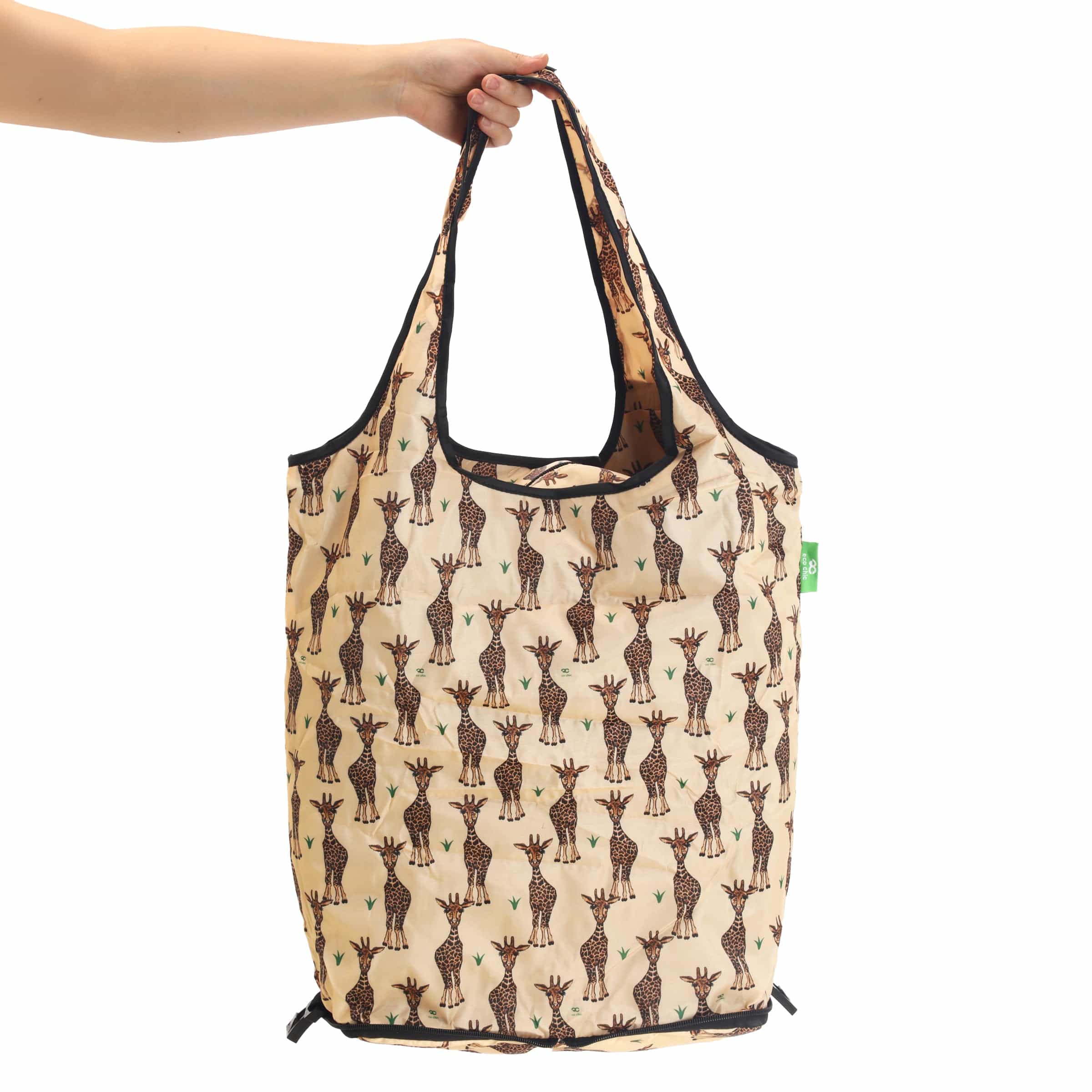 Eco Chic Retail Ltd Eco Chic Collapsible Shopping Trolley with Detachable Tote Bag - Giraffes