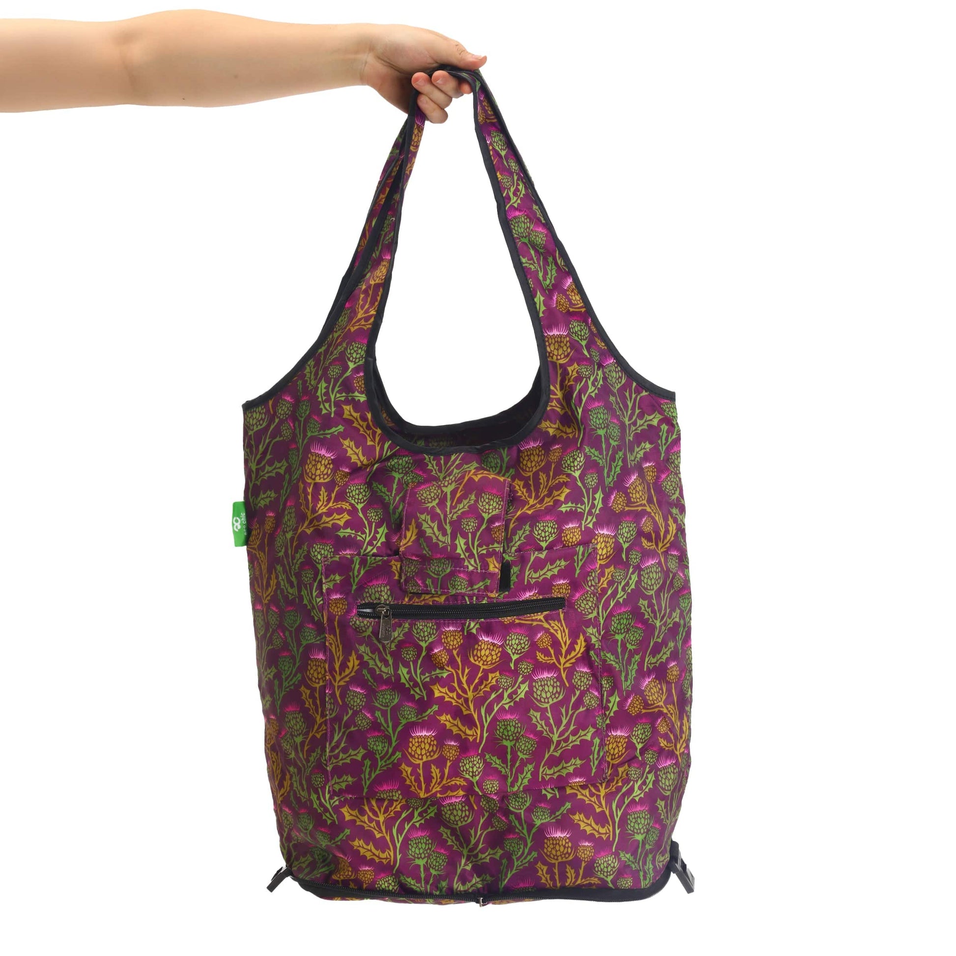 Eco Chic Retail Ltd Eco Chic Collapsible Shopping Trolley with Detachable Tote Bag - Thistle Purple