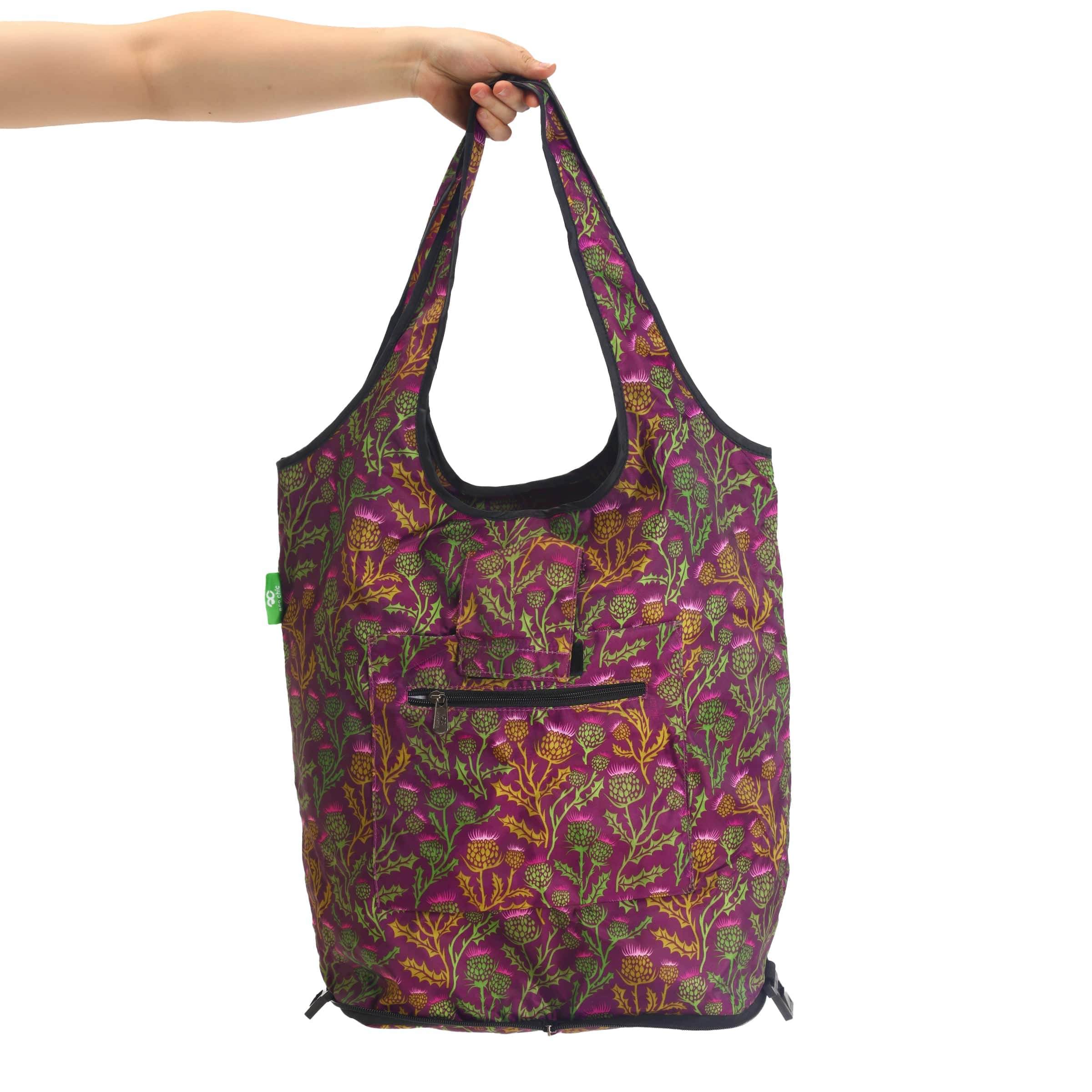 Eco Chic Retail Ltd Eco Chic Collapsible Shopping Trolley with Detachable Tote Bag - Thistle Purple