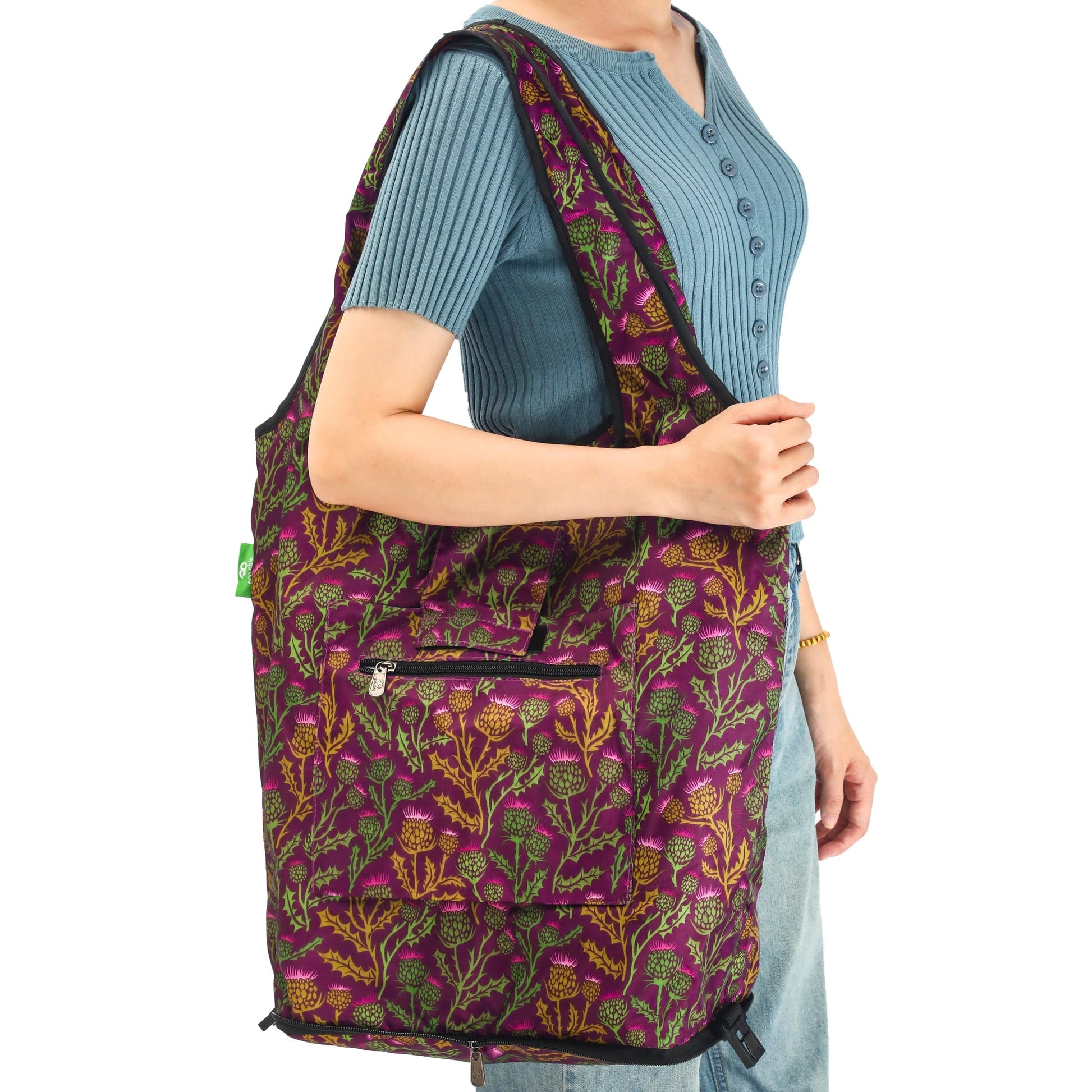 Eco Chic Retail Ltd Eco Chic Collapsible Shopping Trolley with Detachable Tote Bag - Thistle Purple