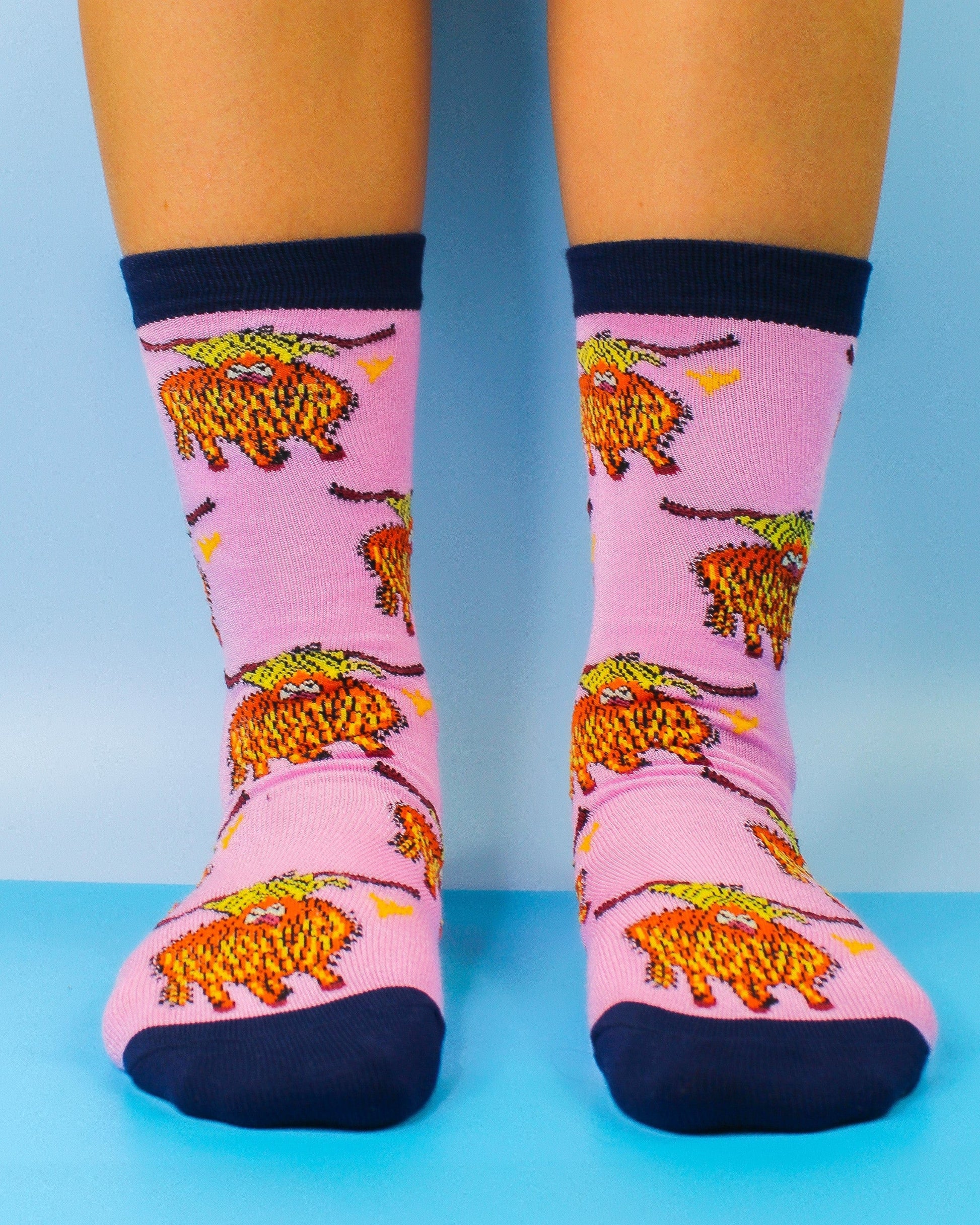Eco Chic Eco Chic Eco-Friendly Bamboo Socks Highland Cow
