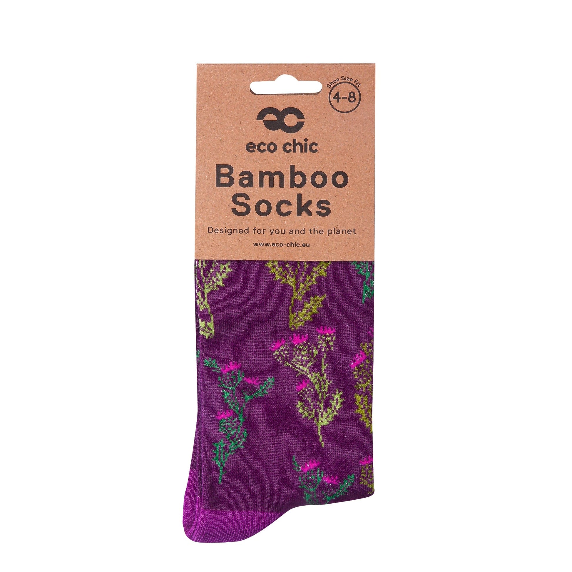 Eco Chic Purple Eco Chic Eco-Friendly Bamboo Socks Thistle