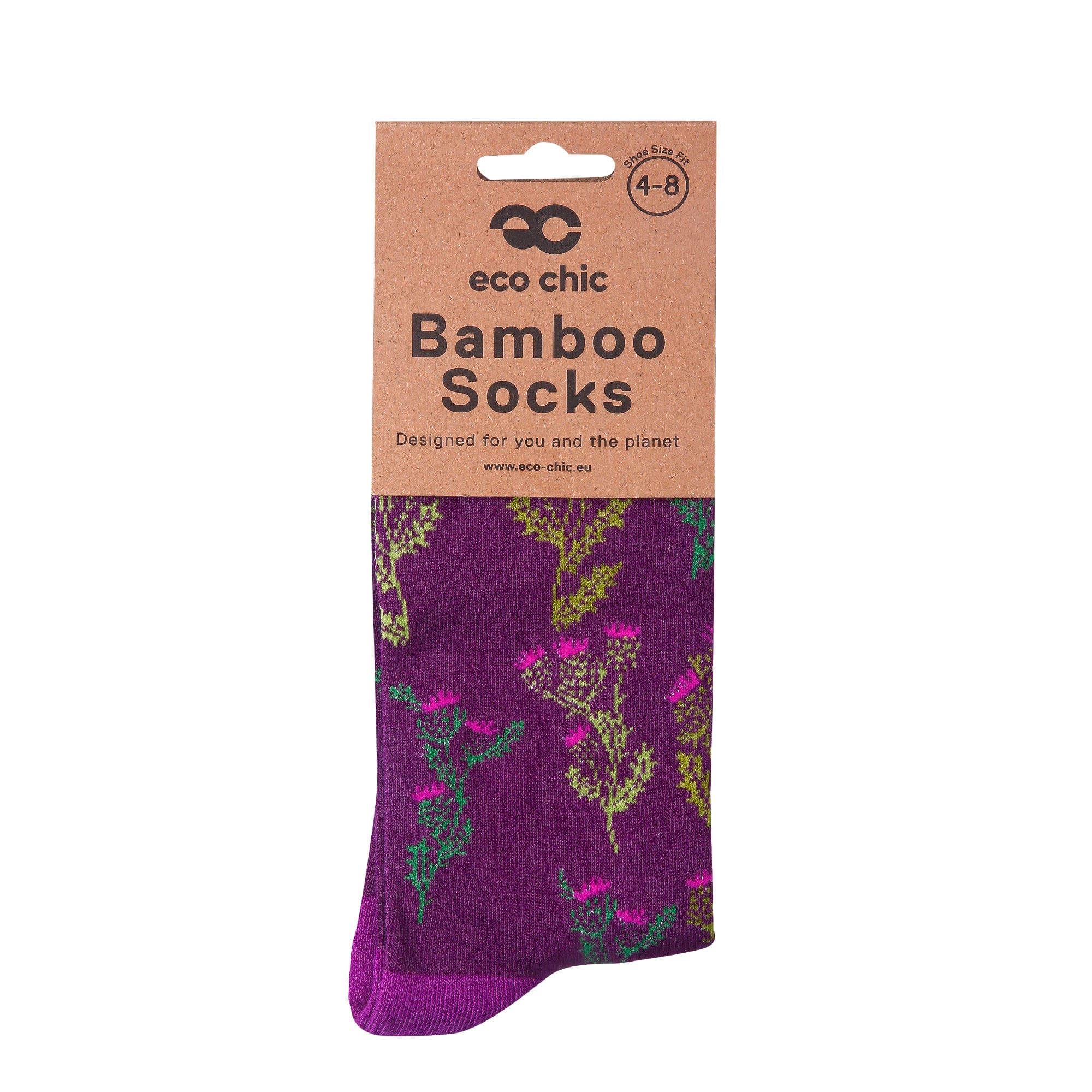 Eco Chic Purple Eco Chic Eco-Friendly Bamboo Socks Thistle