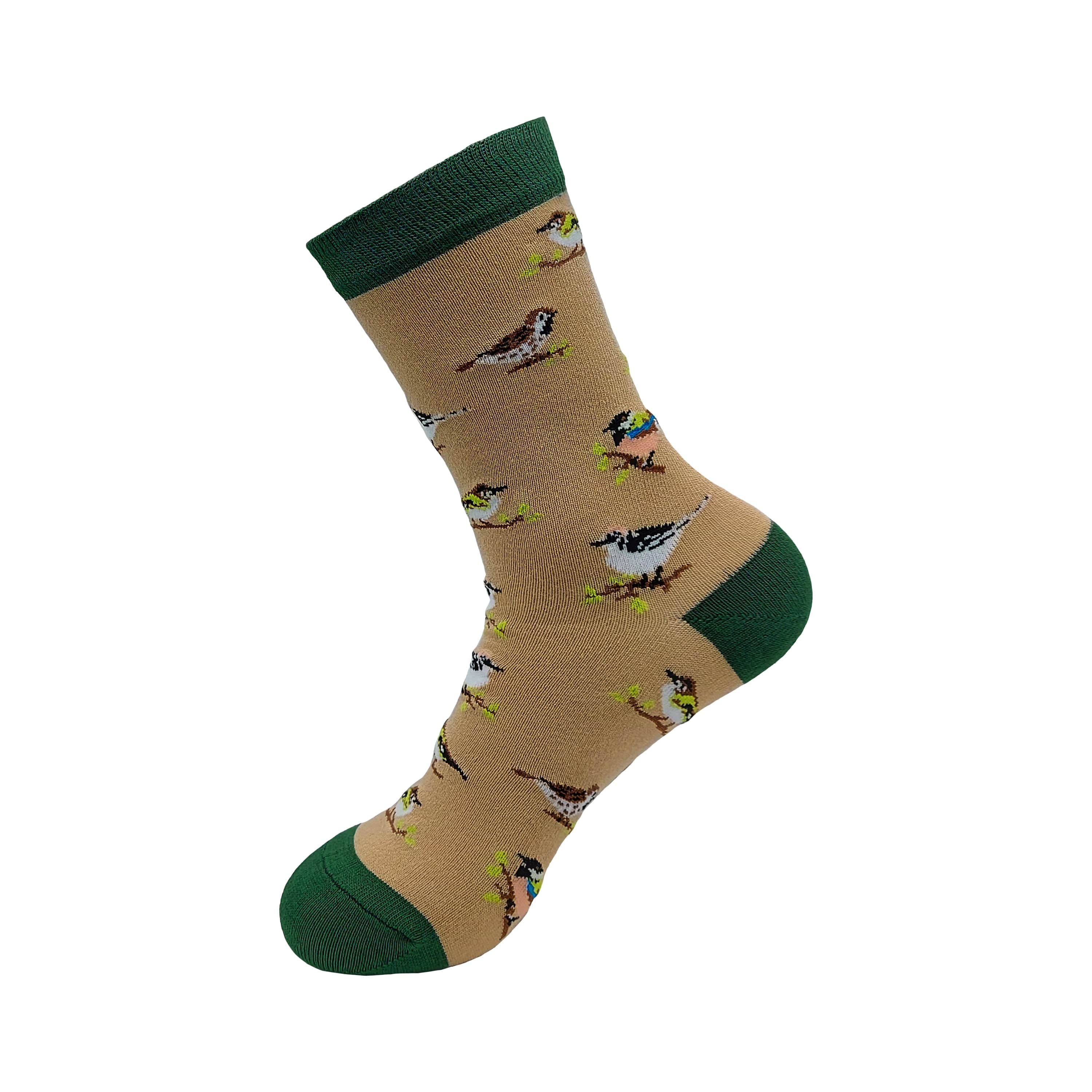 Eco Chic Beige Eco Chic Eco-Friendly Bamboo Socks Wild Birds
