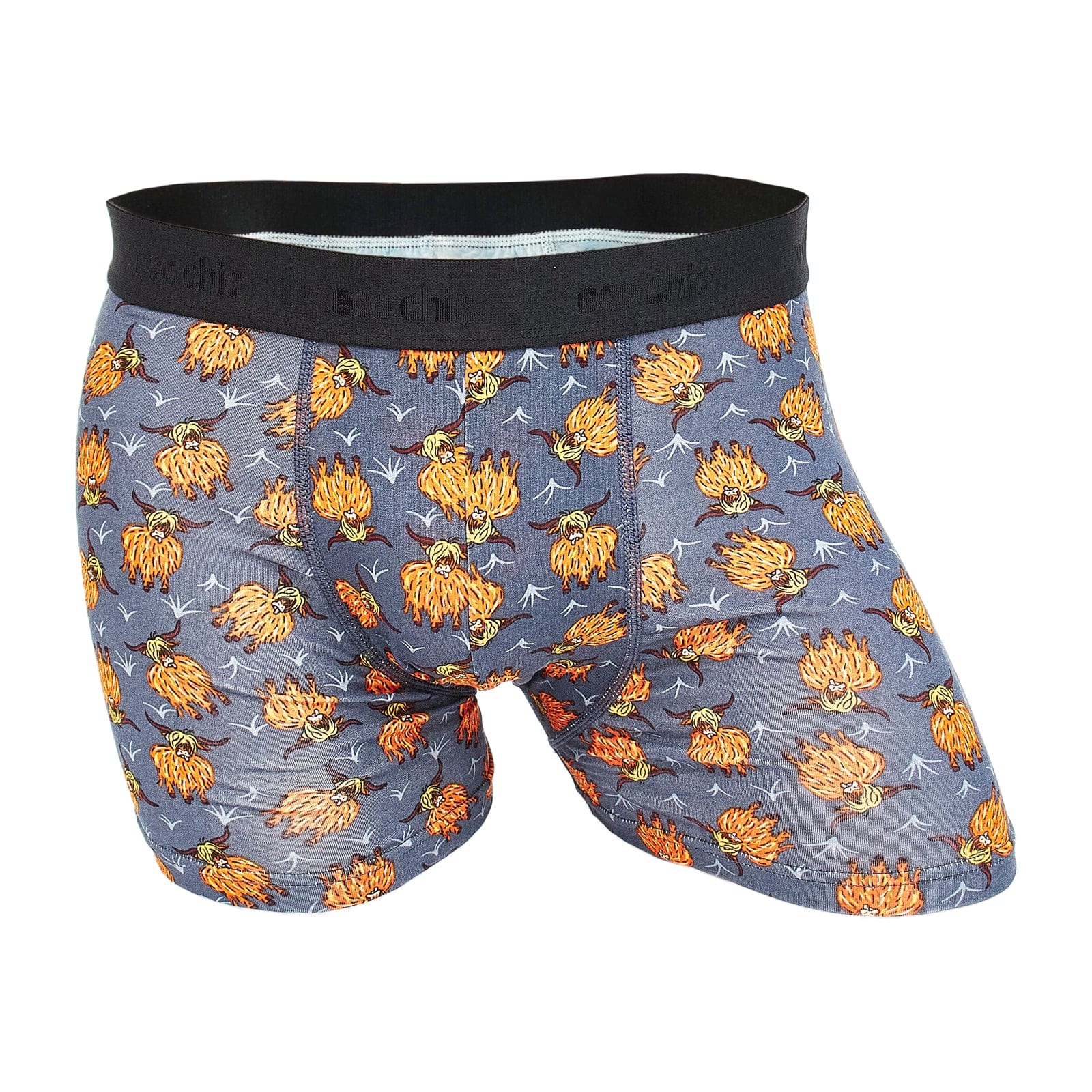 Eco Chic Retail Ltd Eco-Chic Eco Friendly Men's Bamboo Boxers Highland Cow