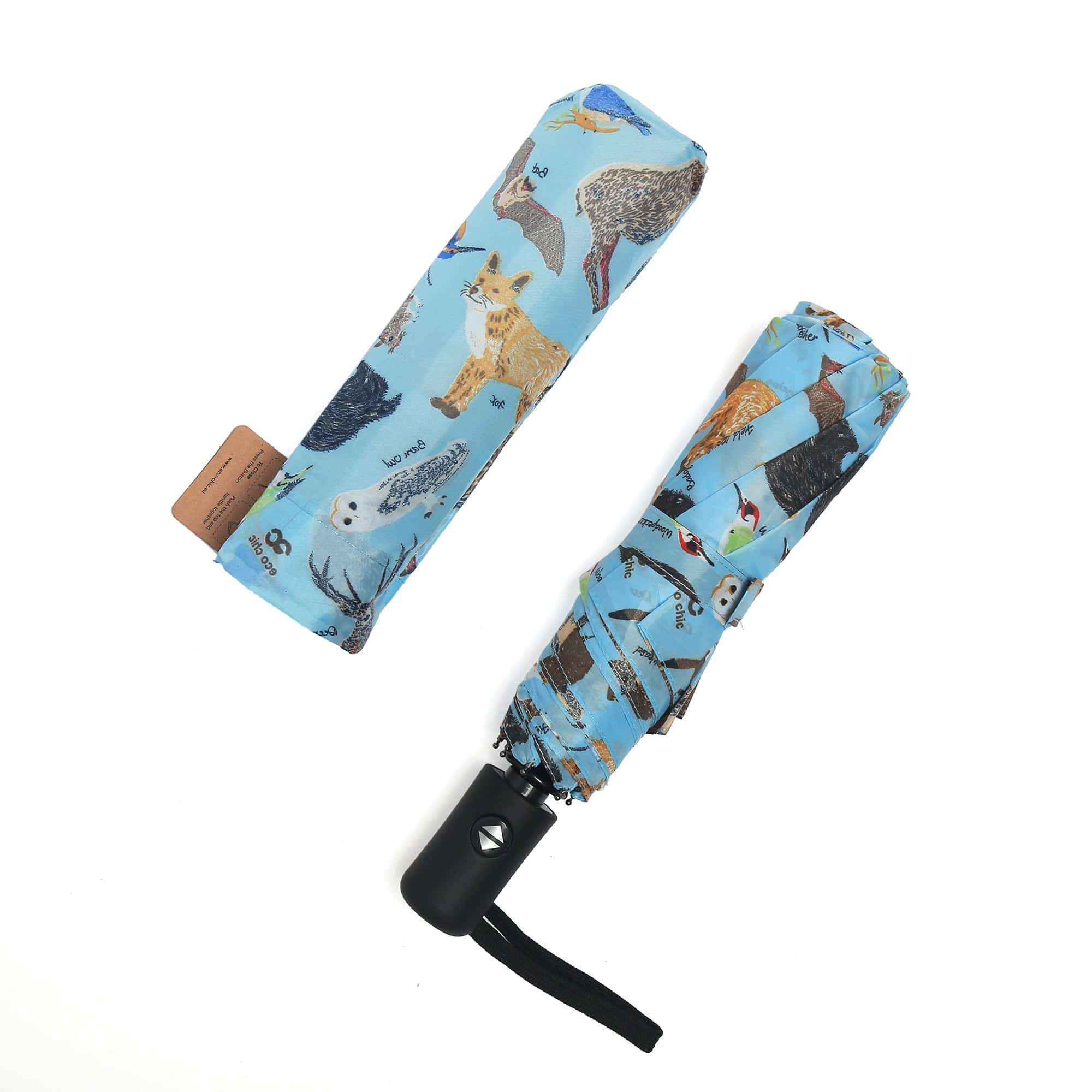 Eco Chic Eco Chic Folding Automatic Umbrella Woodland