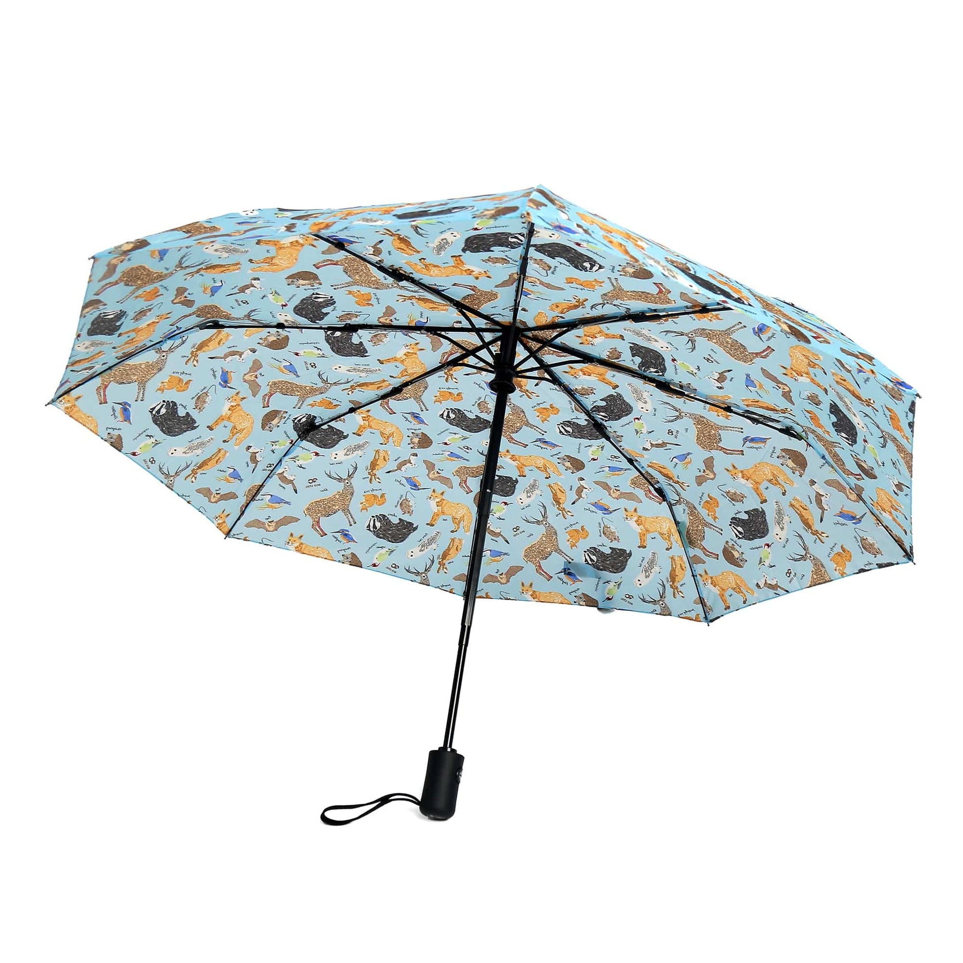 Eco Chic Eco Chic Folding Automatic Umbrella Woodland