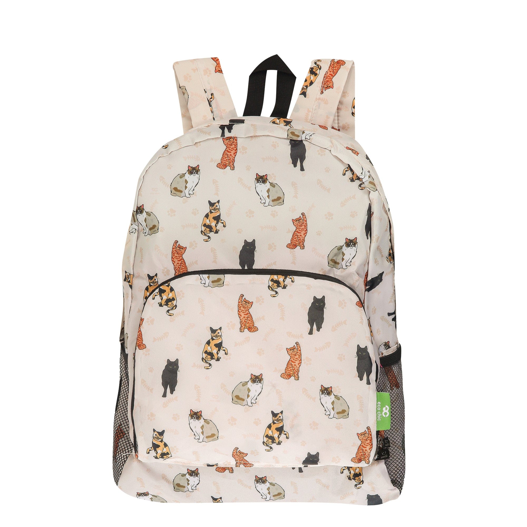 Eco Chic Eco Chic Lightweight Foldable Backpack Beloved Cats