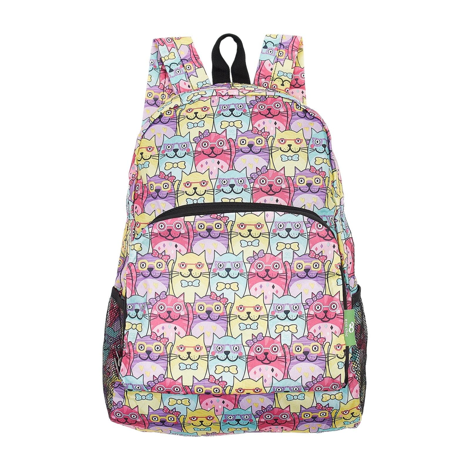 Eco Chic Multiple Eco Chic Lightweight Foldable Backpack Glasses Cats