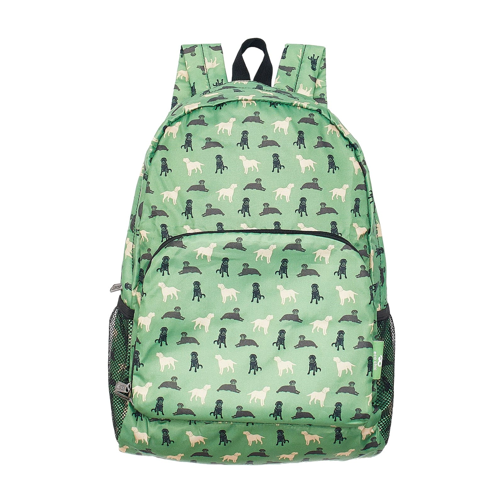 Eco Chic Green Eco Chic Lightweight Foldable Backpack Labradors