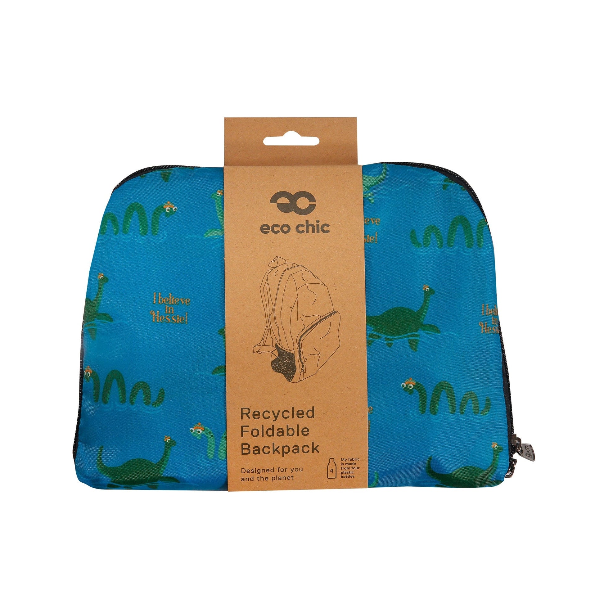 Eco Chic Eco Chic Lightweight Foldable Backpack Nessie