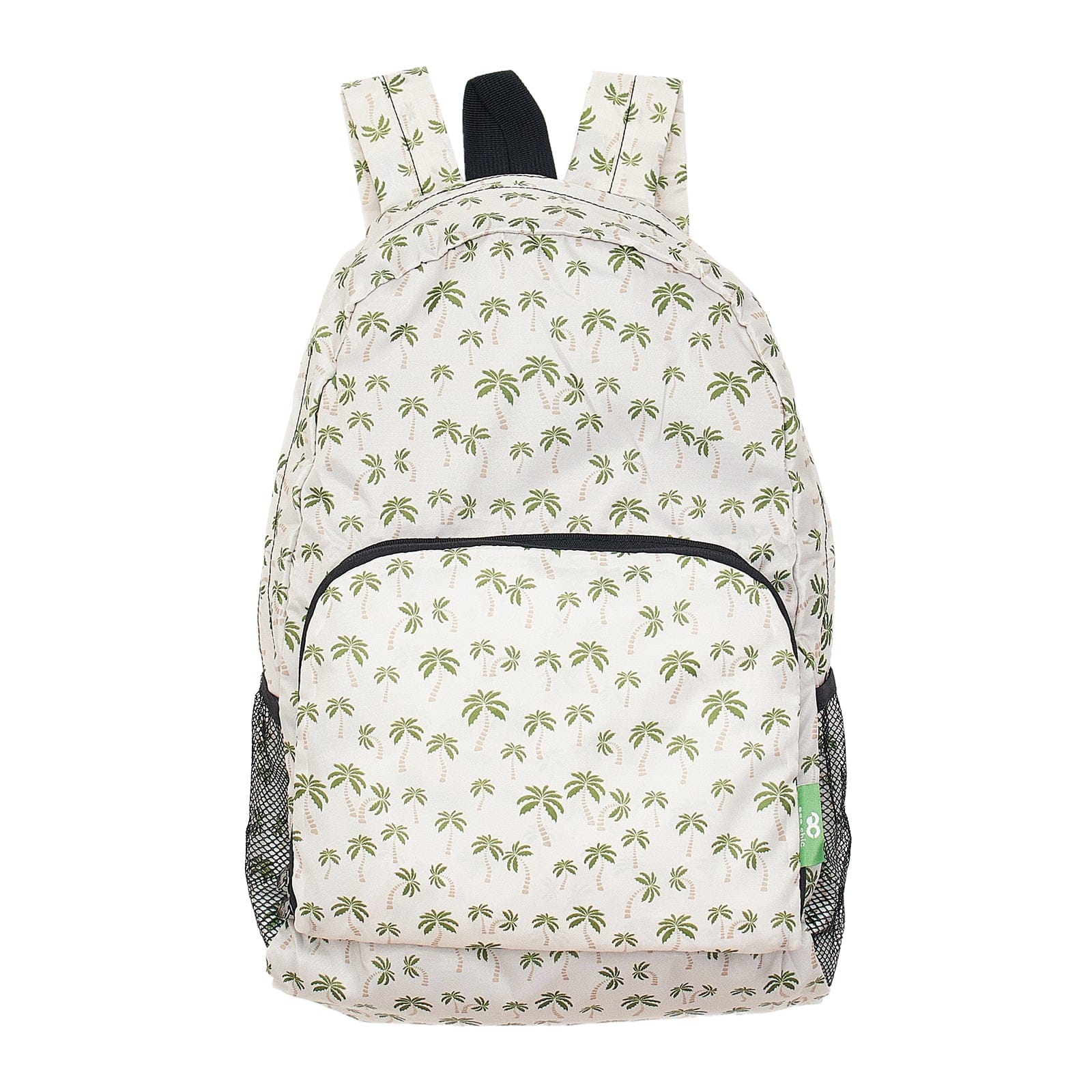 Eco Chic Beige Eco Chic Lightweight Foldable Backpack Palm Tree