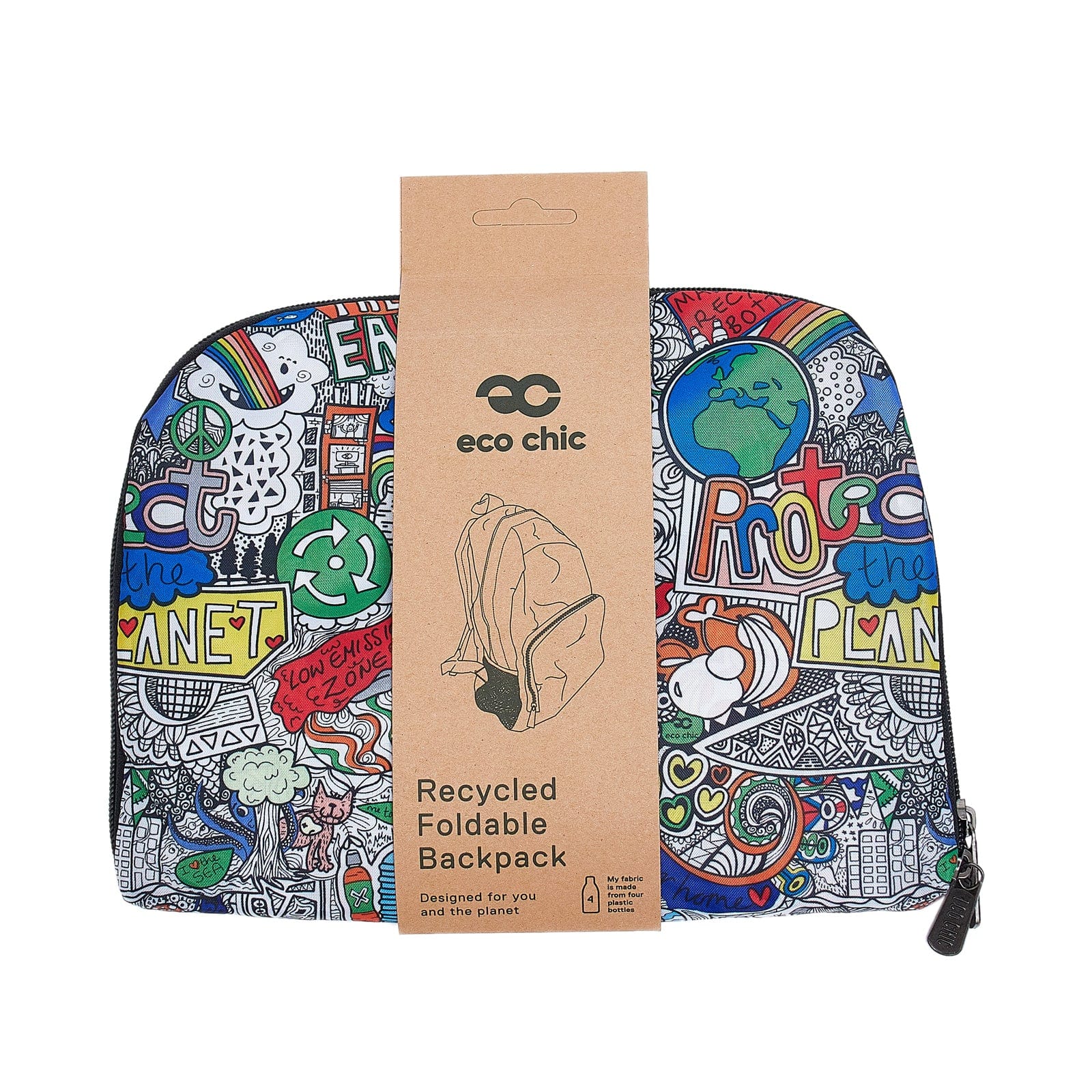Eco Chic Eco Chic Lightweight Foldable Backpack Save the Planet