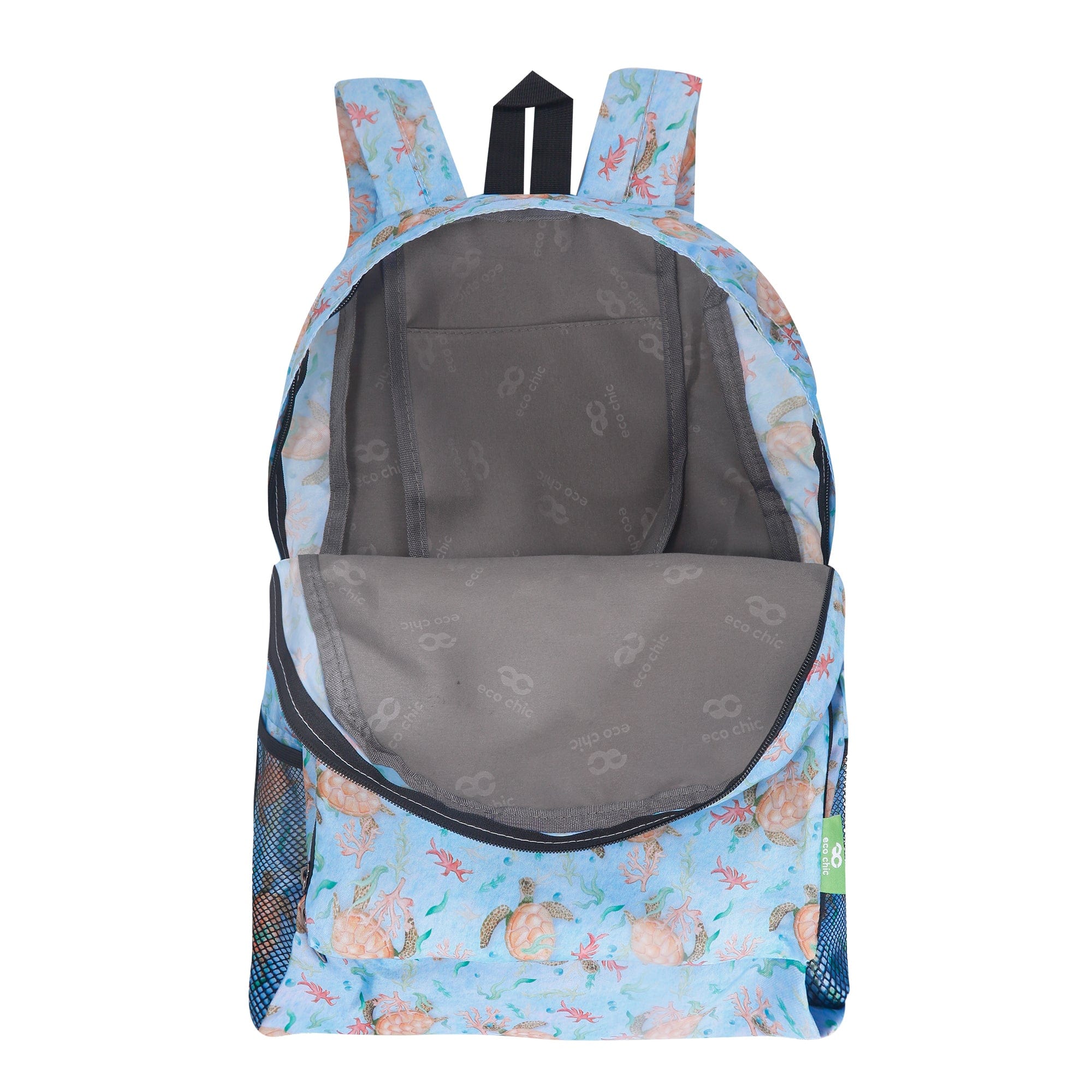 Eco Chic Eco Chic Lightweight Foldable Backpack Sea Turtles
