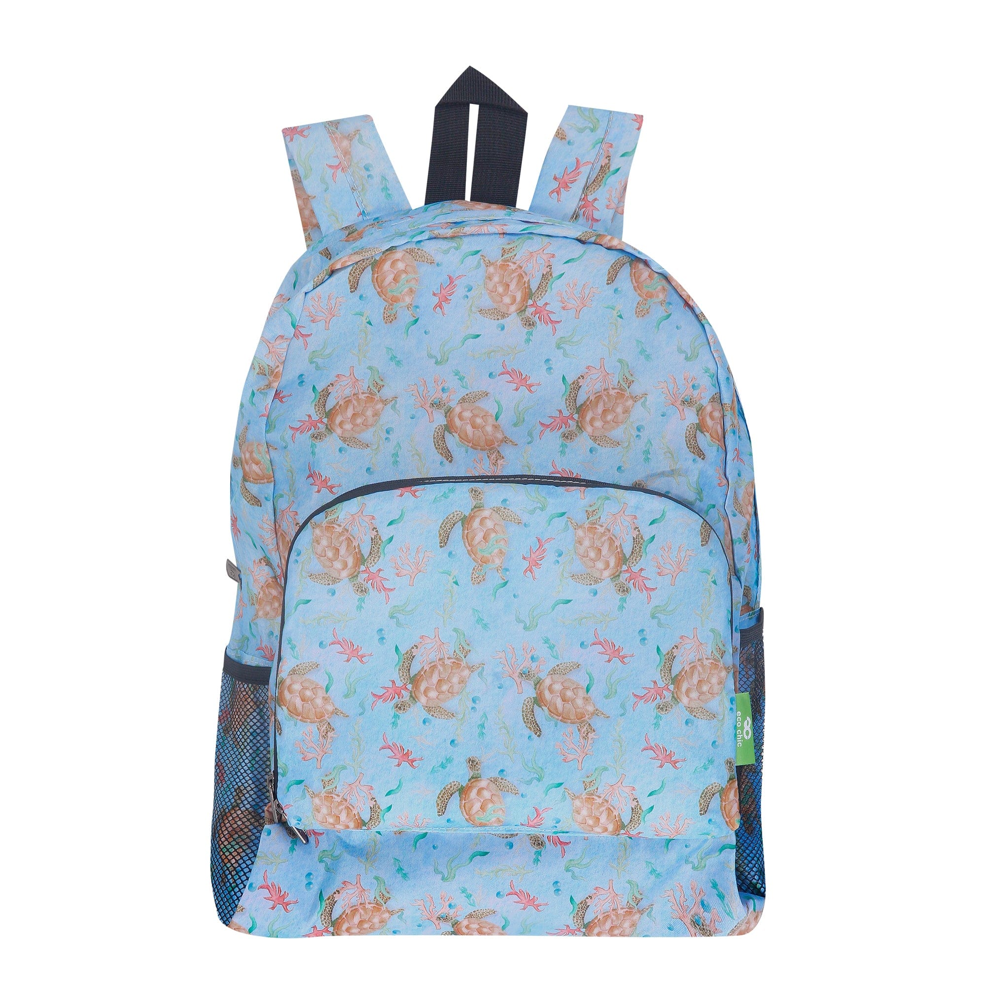 Eco Chic Eco Chic Lightweight Foldable Backpack Sea Turtles