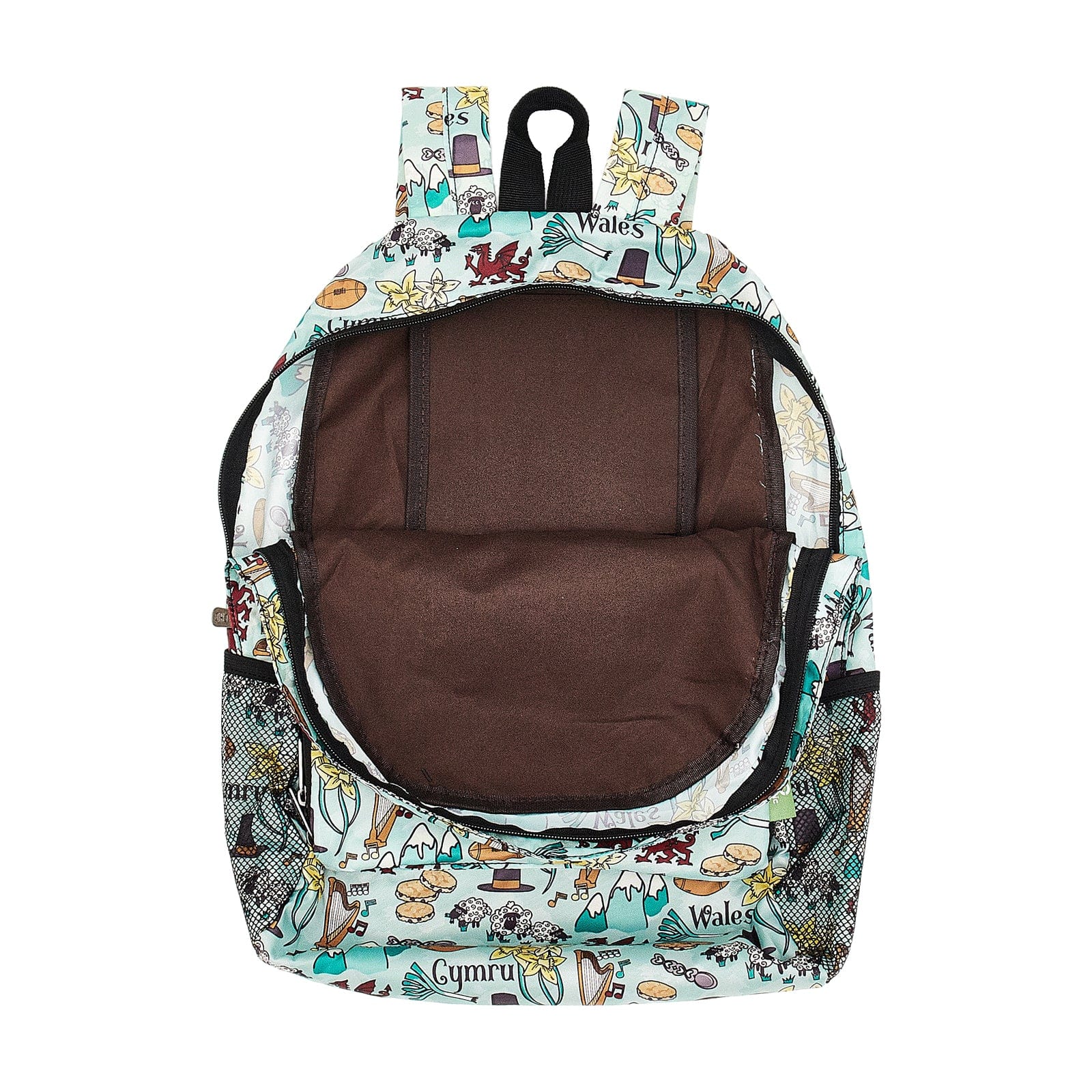 Eco Chic Blue Eco Chic Lightweight Foldable Backpack Wales Montage