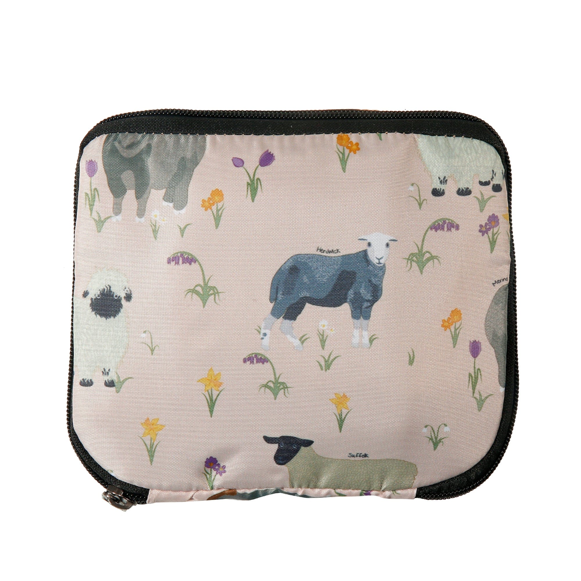 Eco Chic Beige Eco Chic Lightweight Foldable Crossbody Bag Sheep Realism