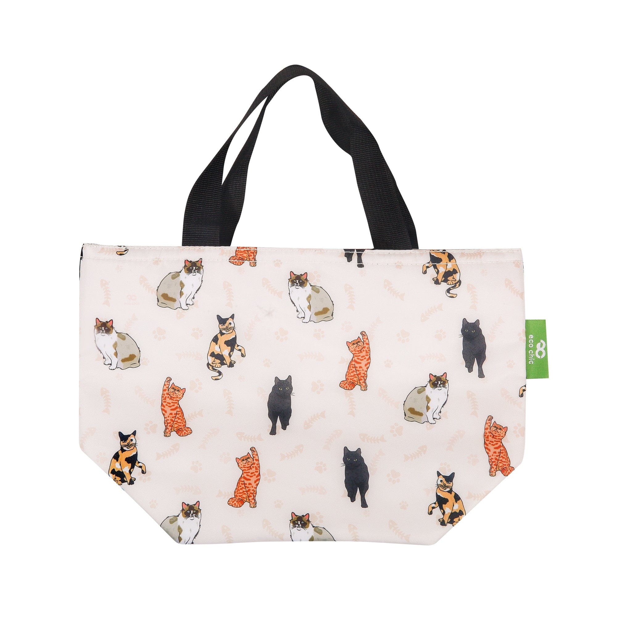 Eco Chic Eco Chic Lightweight Foldable Lunch Bag Beloved Cats