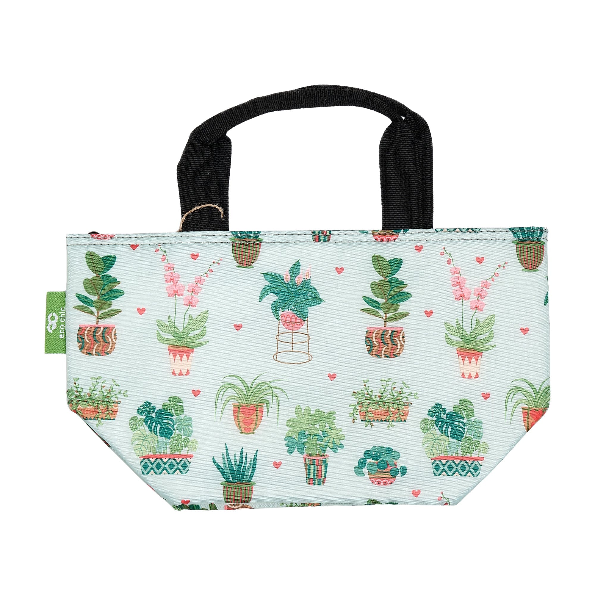 Eco Chic Mint Eco Chic Lightweight Foldable Lunch Bag House Plant