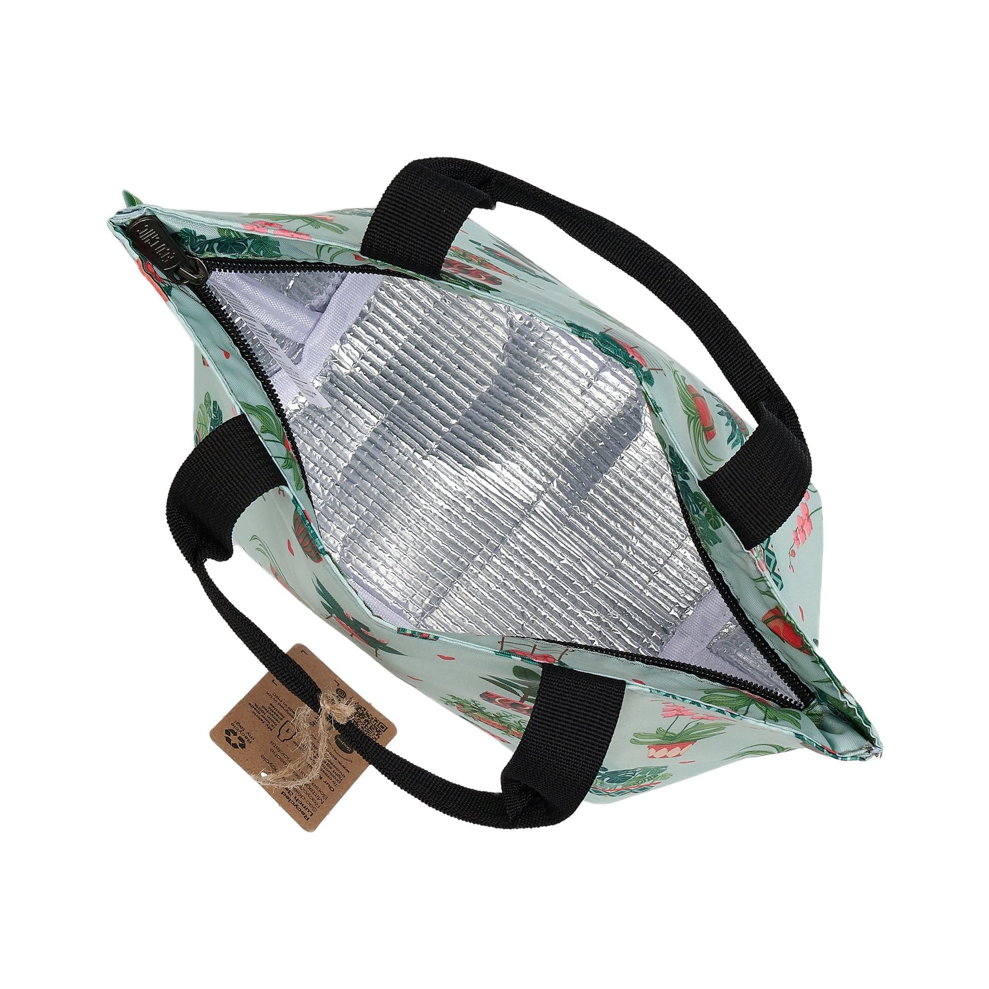 Eco Chic Mint Eco Chic Lightweight Foldable Lunch Bag House Plant