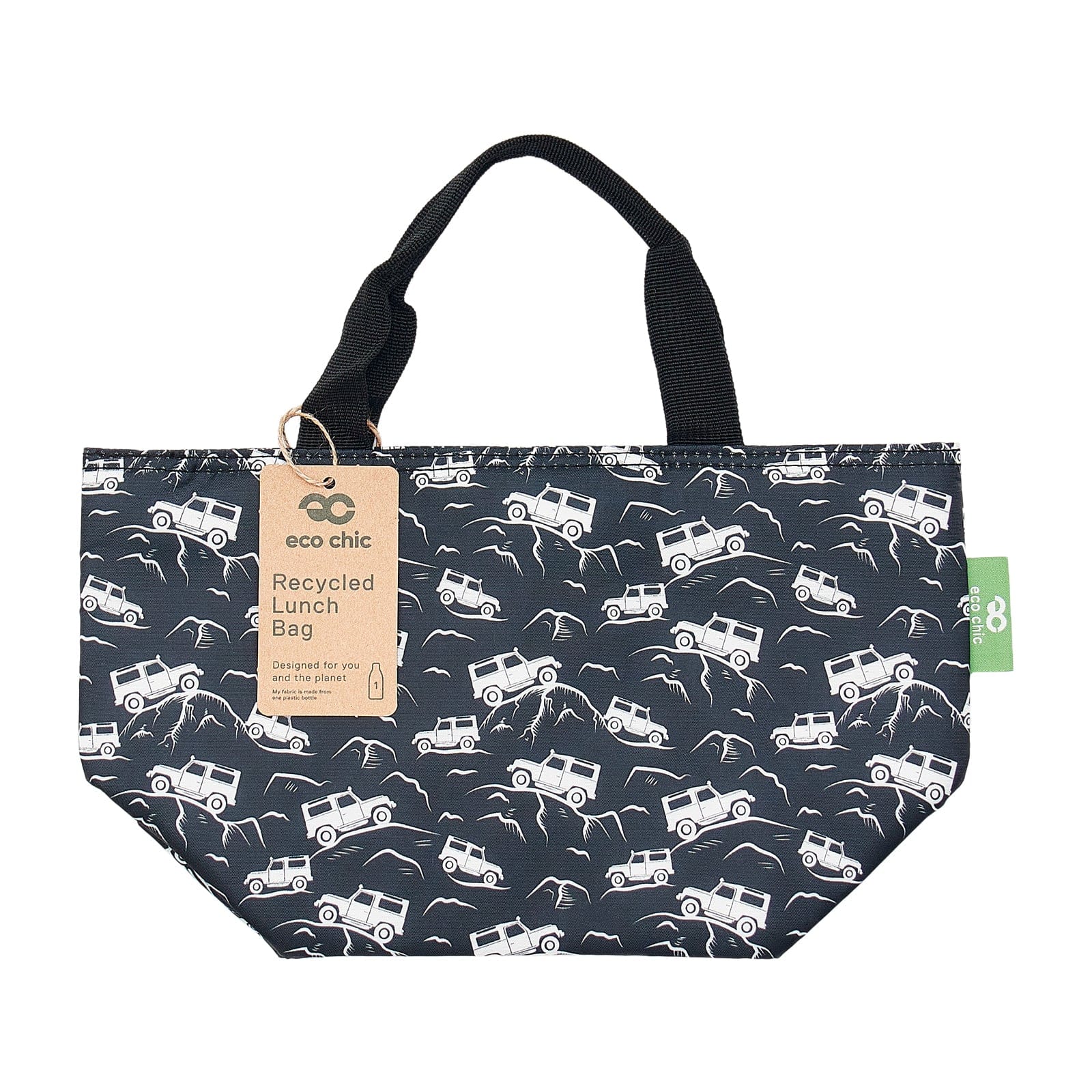 Eco Chic Black Eco Chic Lightweight Foldable Lunch Bag Landrovers