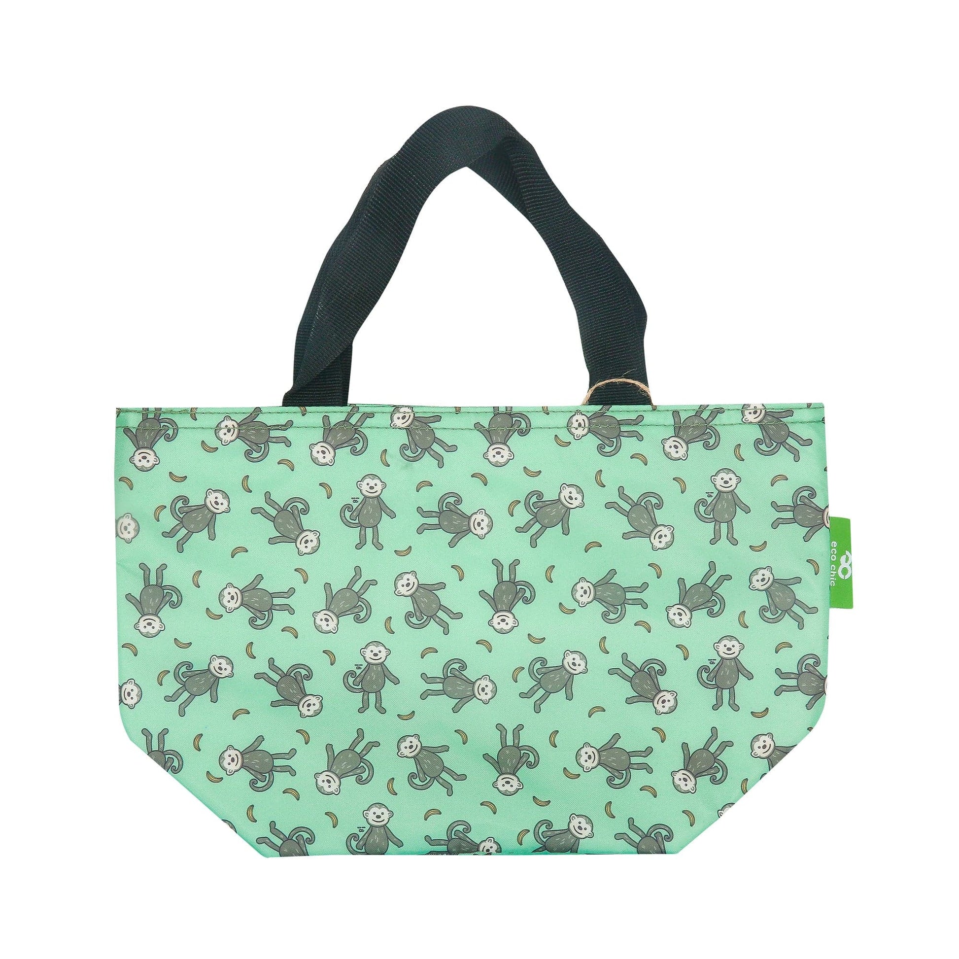 Eco Chic Eco Chic Lightweight Foldable Lunch Bag Monkeys