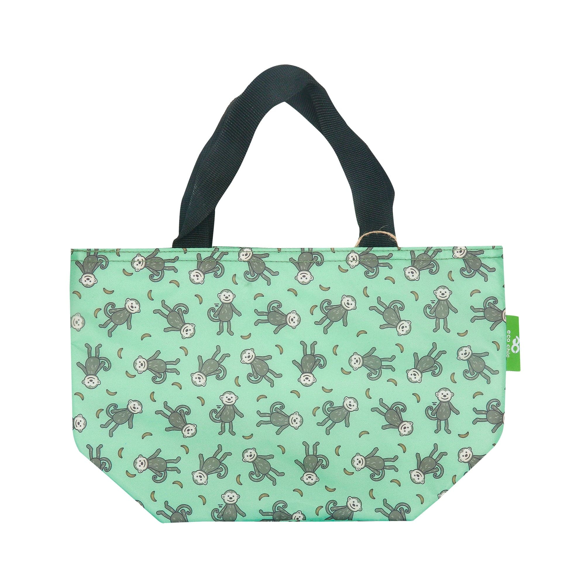 Eco Chic Eco Chic Lightweight Foldable Lunch Bag Monkeys