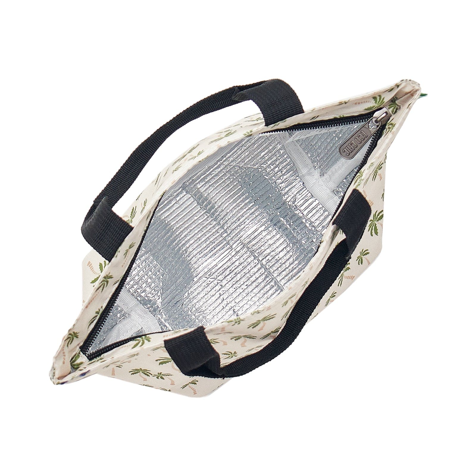 Eco Chic Beige Eco Chic Lightweight Foldable Lunch Bag Palm Tree