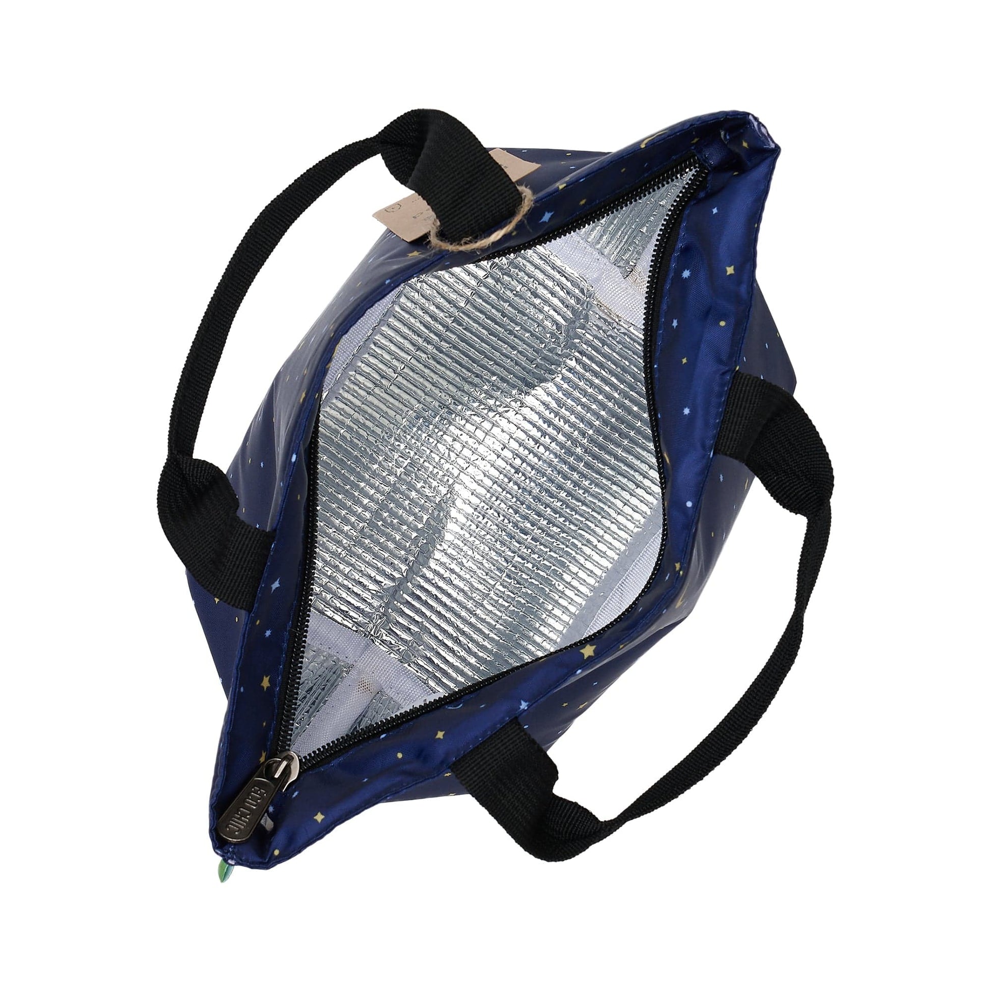 Eco Chic Navy Eco Chic Lightweight Foldable Lunch Bag Stars and Moons