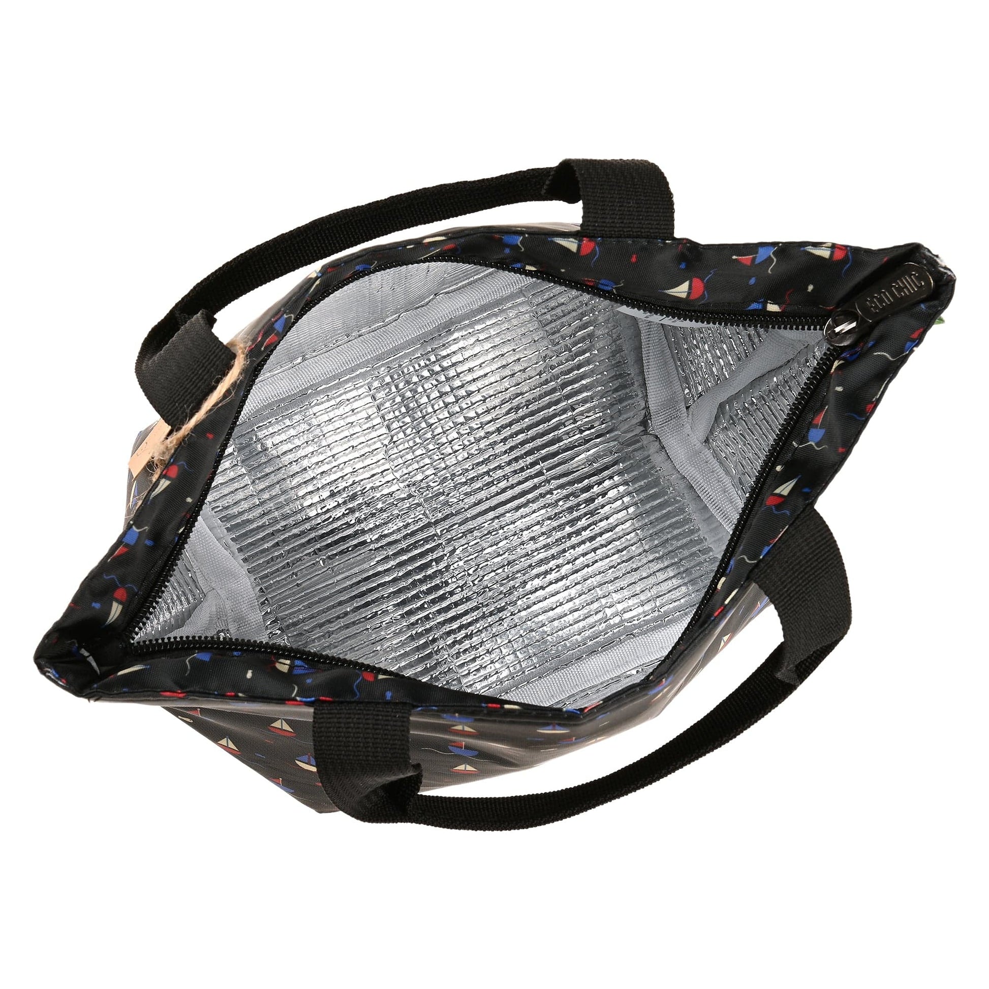 Eco Chic Navy Eco Chic Lightweight Foldable Lunch Bag Yachts