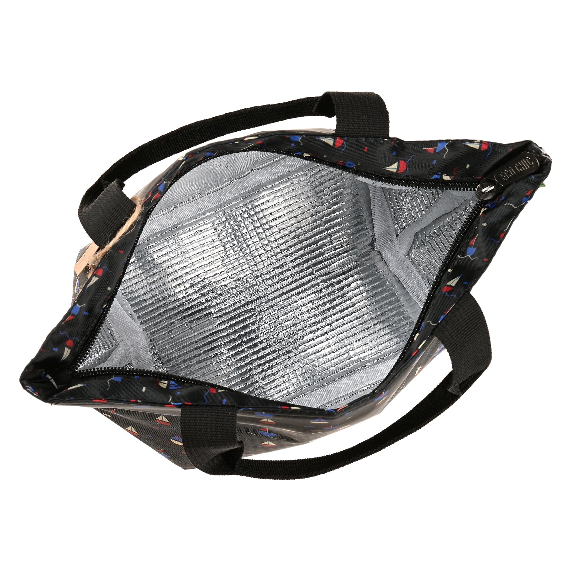 Eco Chic Navy Eco Chic Lightweight Foldable Lunch Bag Yachts