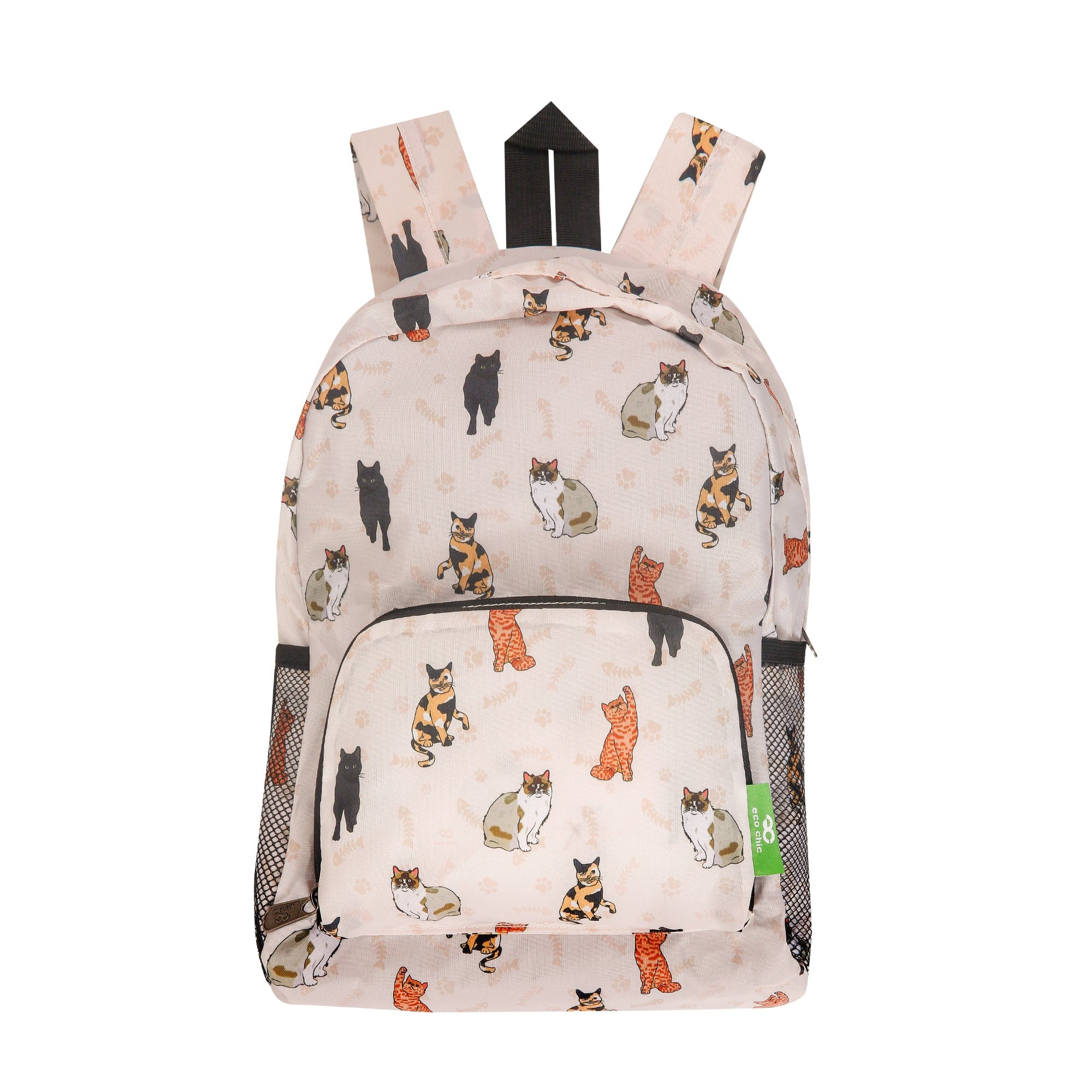 Eco Chic Eco Chic Lightweight Foldable Mini Backpack Beloved Cats