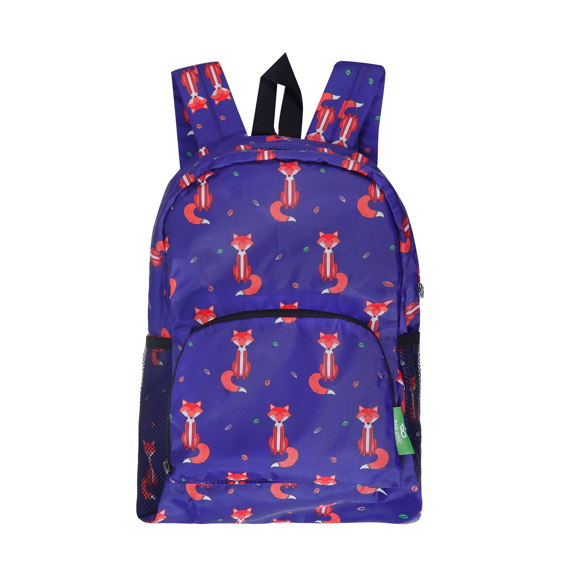 Eco Chic Eco Chic Lightweight Foldable Mini Backpack Foxes