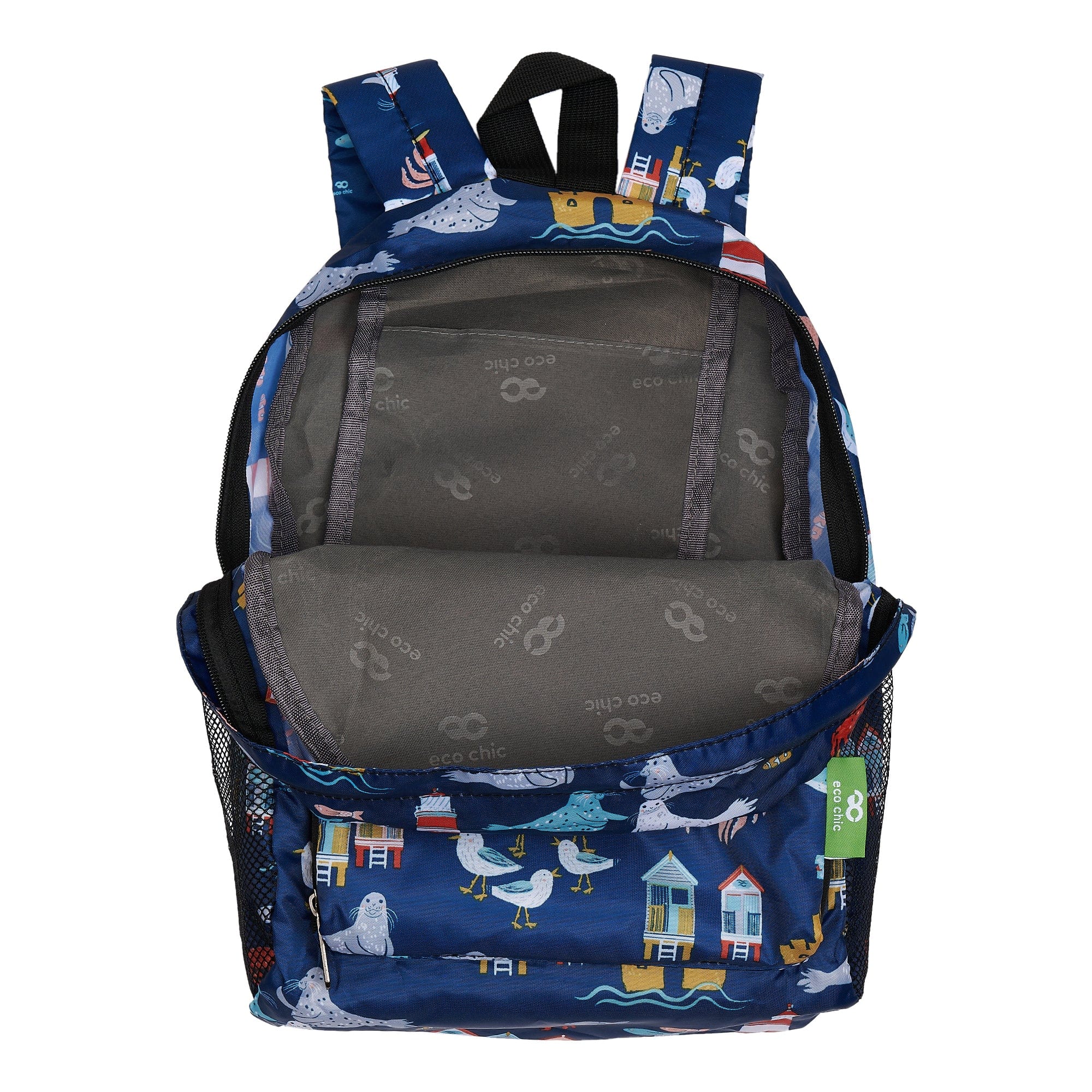 Eco Chic Navy Eco Chic Lightweight Foldable Mini Backpack Seaside