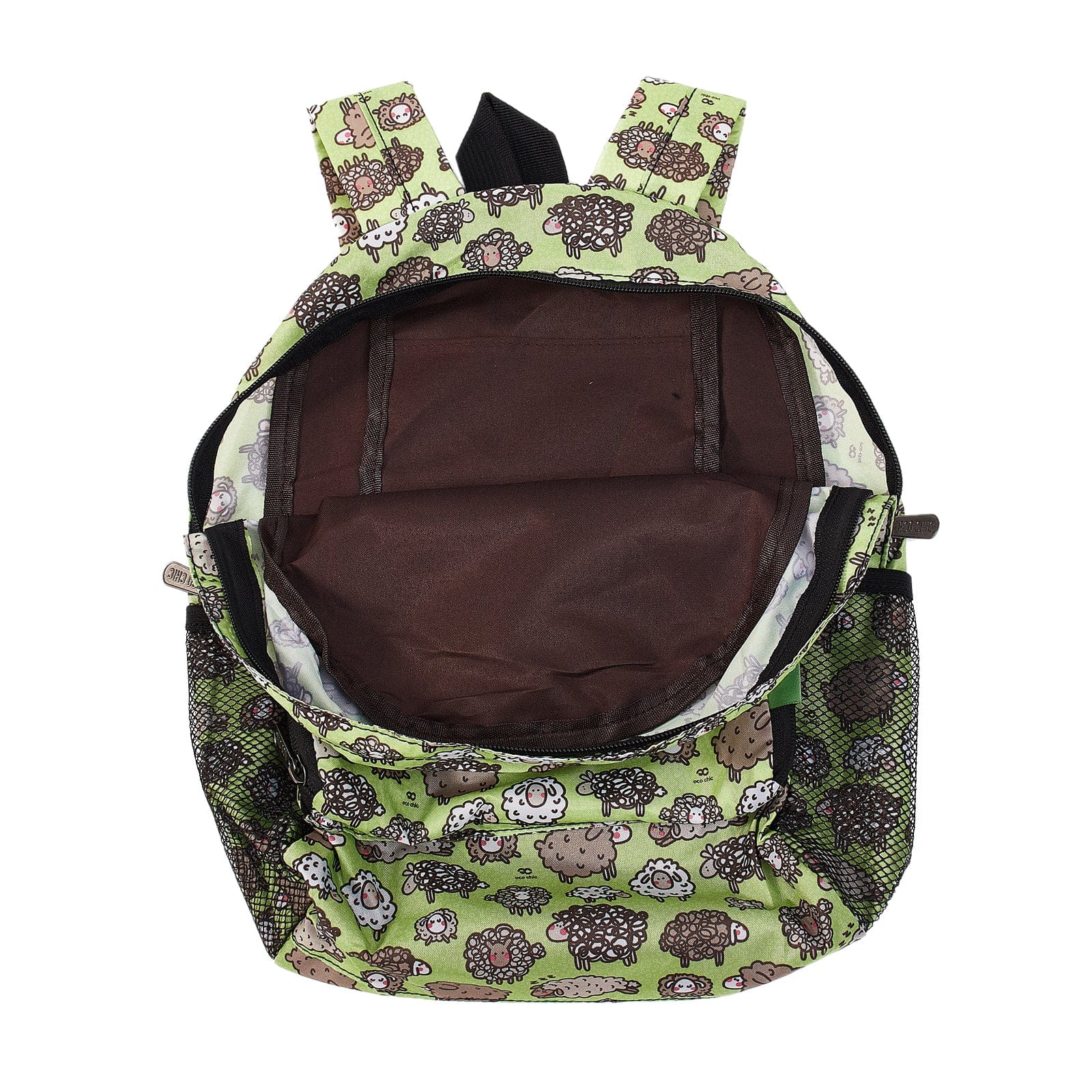 Eco Chic Green Eco Chic Lightweight Foldable Mini Backpack Sheep