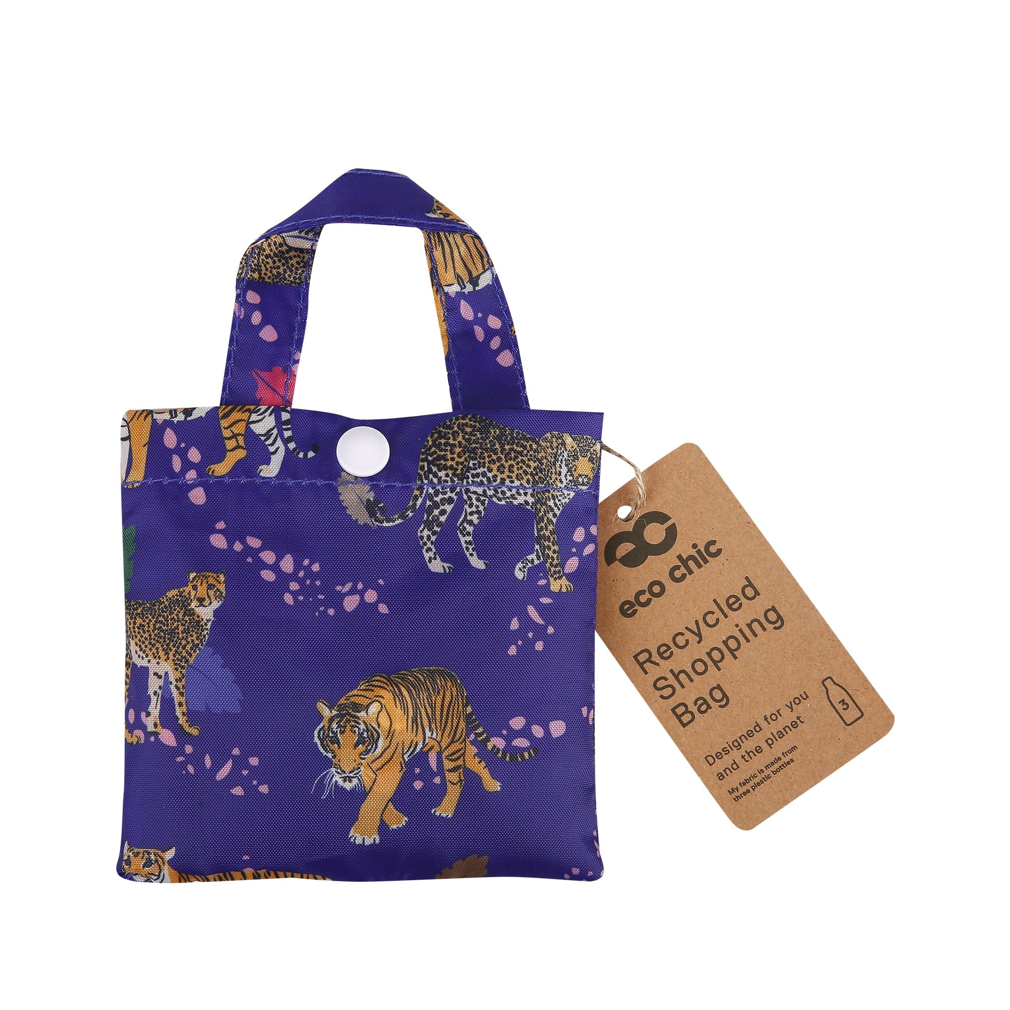 Eco Chic Eco Chic Lightweight Foldable Reusable Shopping Bag Big Cat
