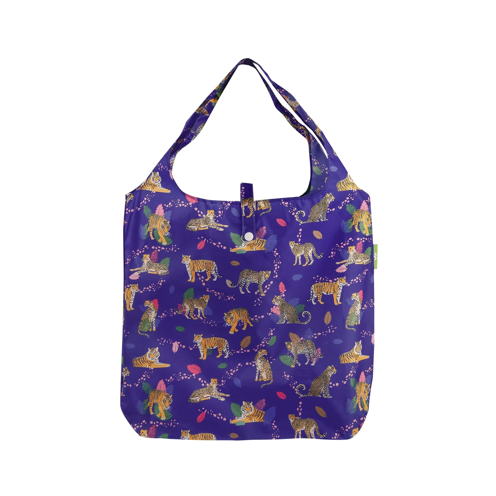 Eco Chic Blue Eco Chic Lightweight Foldable Reusable Shopping Bag Big Cat