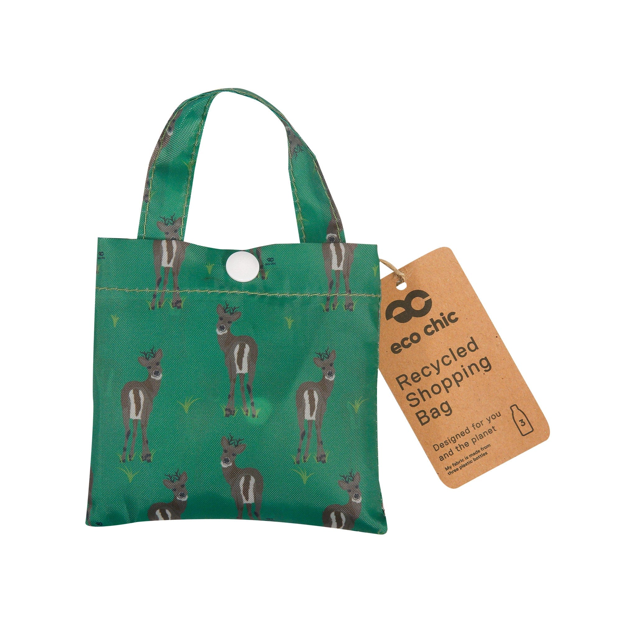 Eco Chic Eco Chic Lightweight Foldable Reusable Shopping Bag Deer