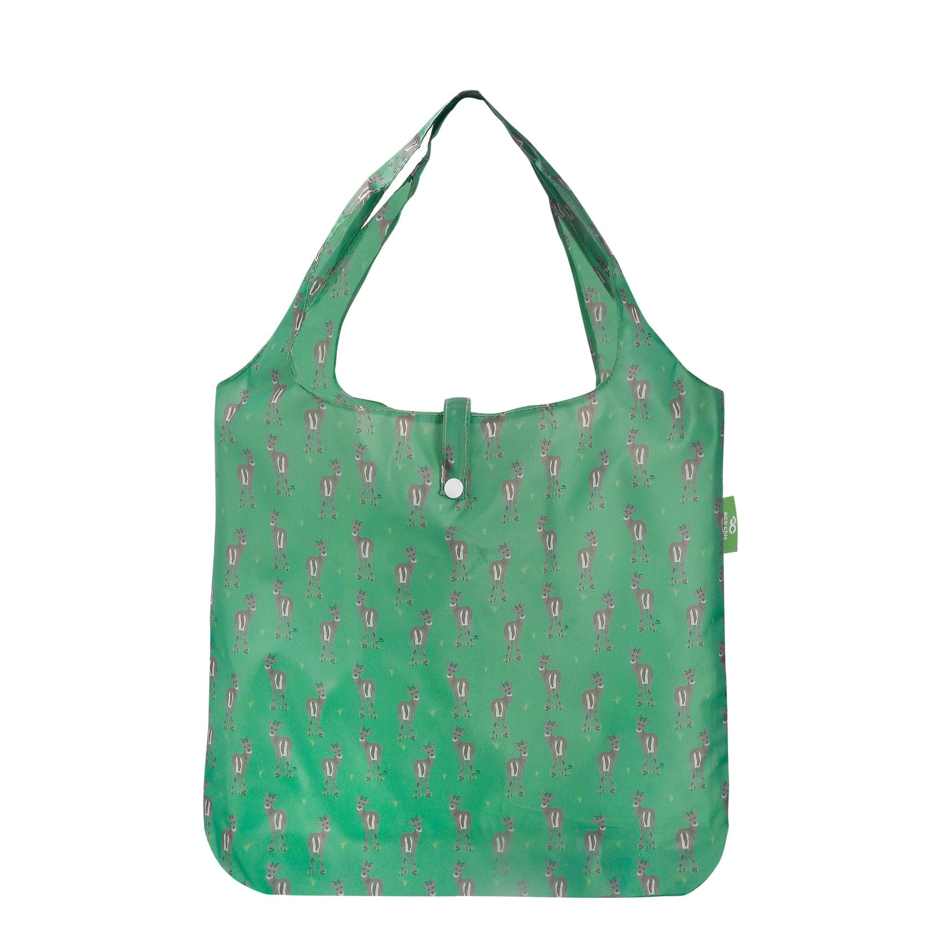 Eco Chic Green Eco Chic Lightweight Foldable Reusable Shopping Bag Deer