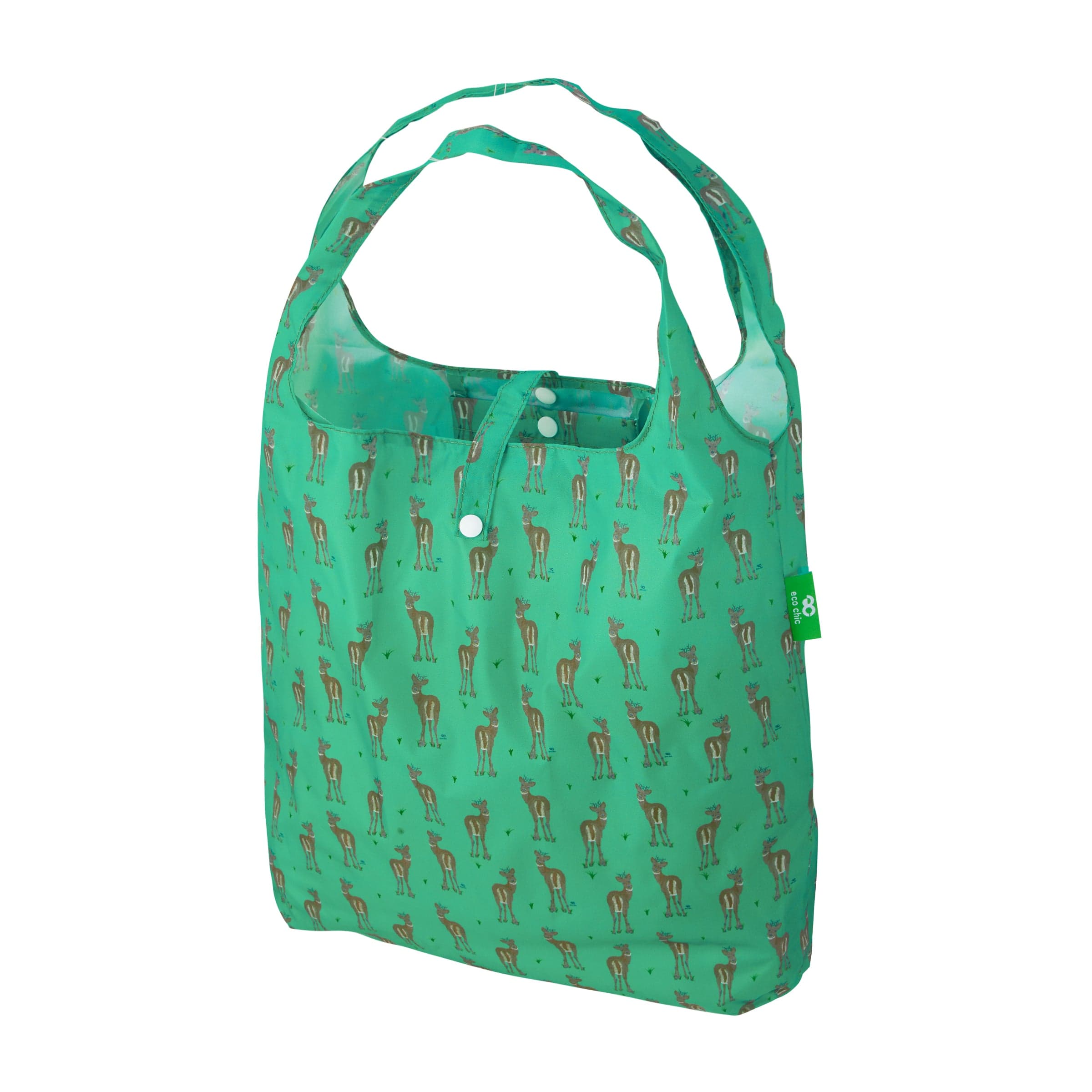 Eco Chic Green Eco Chic Lightweight Foldable Reusable Shopping Bag Deer