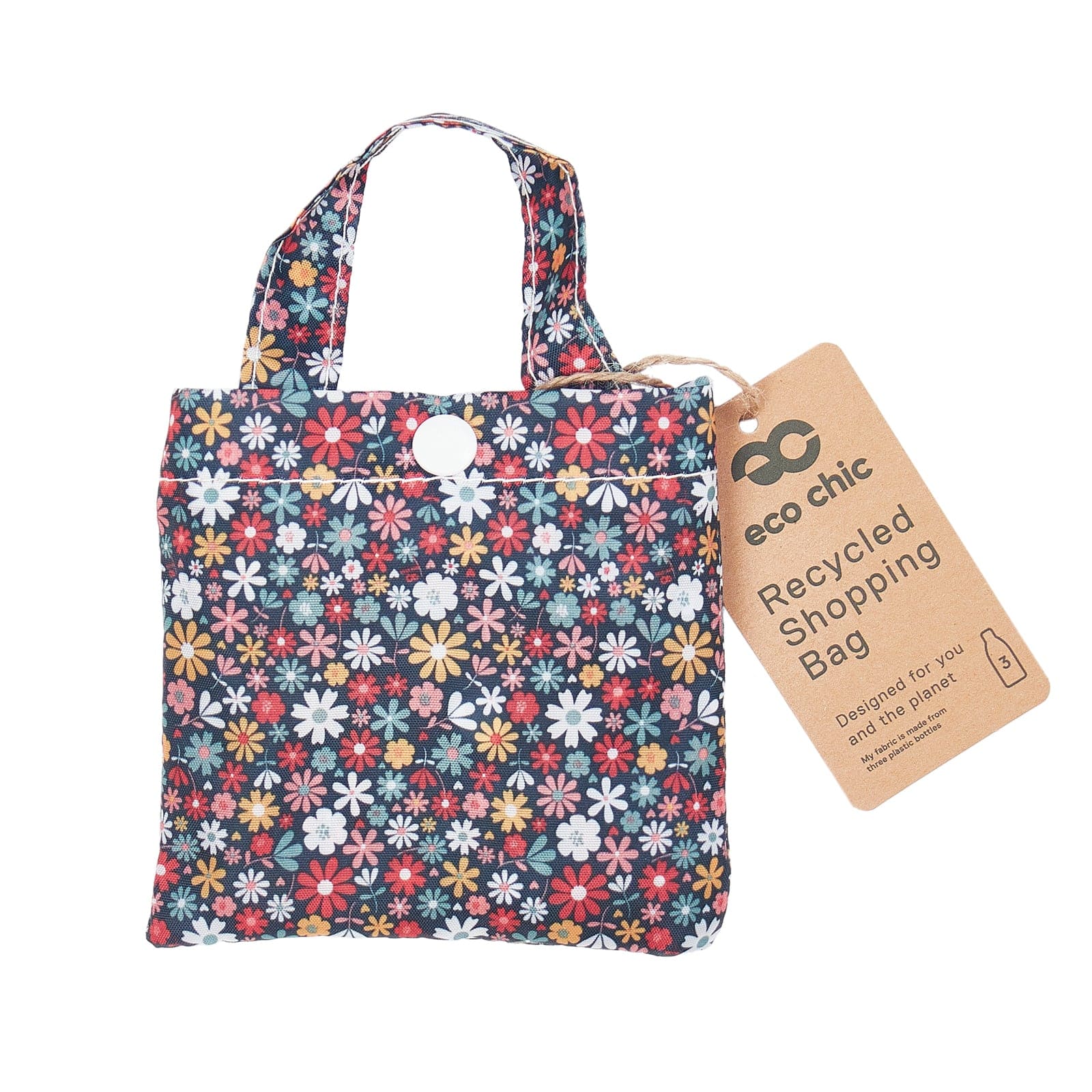 Eco Chic Eco Chic Lightweight Foldable Reusable Shopping Bag Ditsy