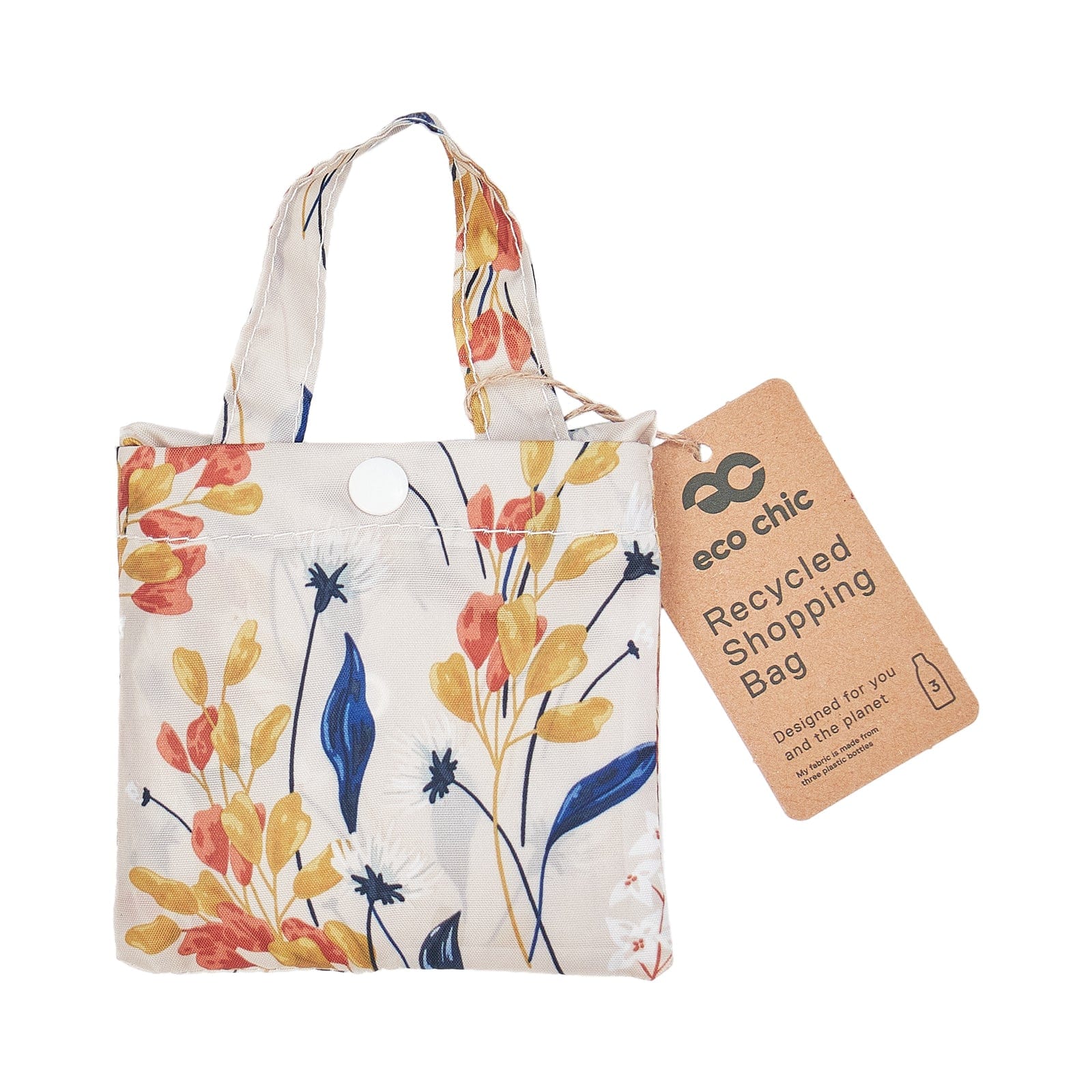 Eco Chic Eco Chic Lightweight Foldable Reusable Shopping Bag Flowers