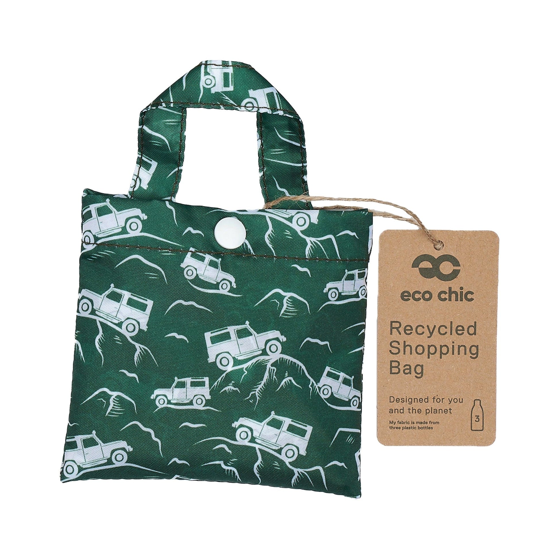 Eco Chic Beige Eco Chic Lightweight Foldable Reusable Shopping Bag Landrovers